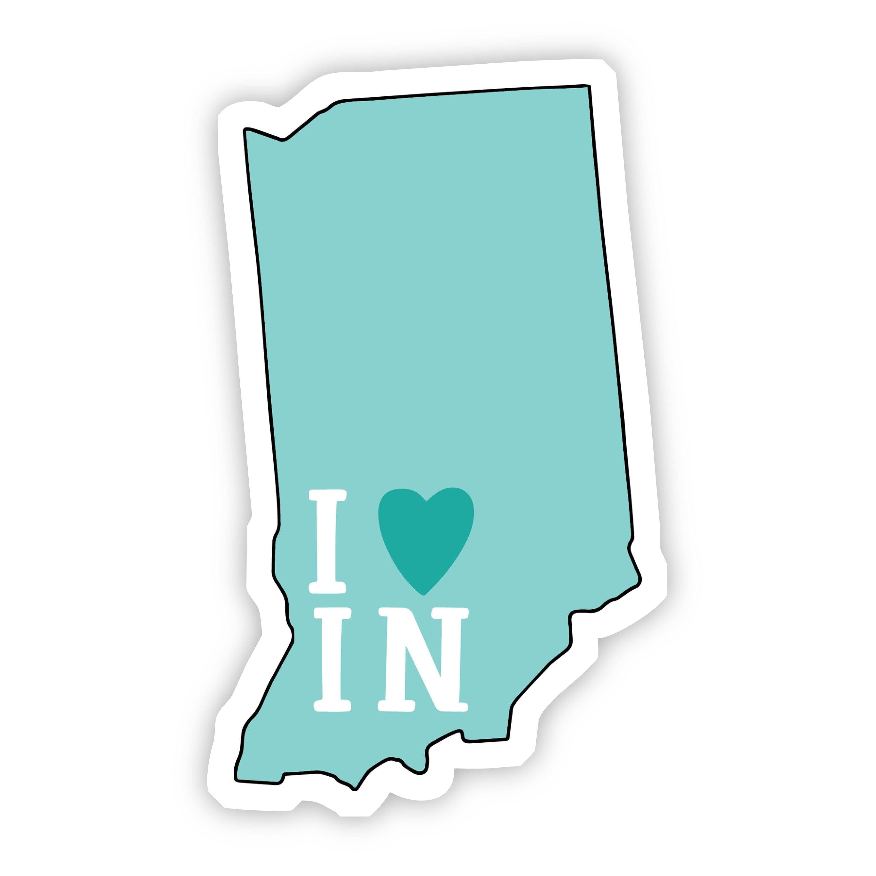  I Love Indiana Teal Sticker、mySite、elrpsem3k