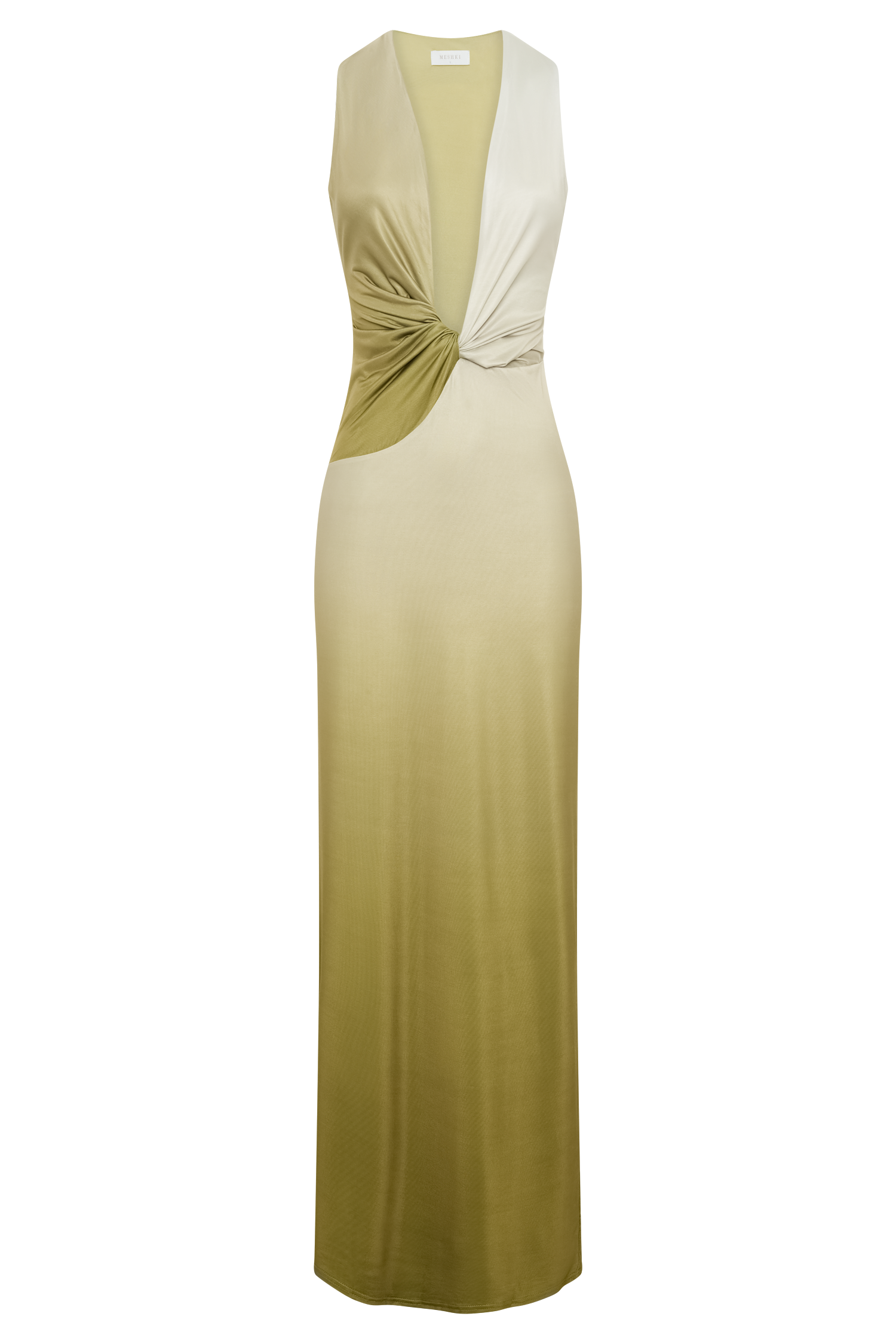 Stella Draped Slinky Maxi Dress - Ombre Vintage Olive、mySite、solidvoid