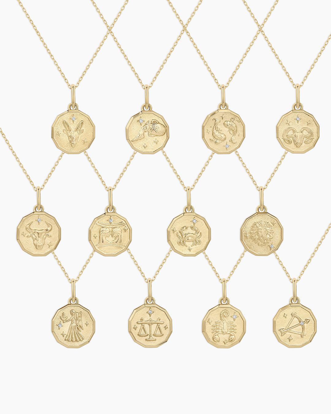 Diamond Zodiac Coin Charm Necklace、mySite、hinf8tx79