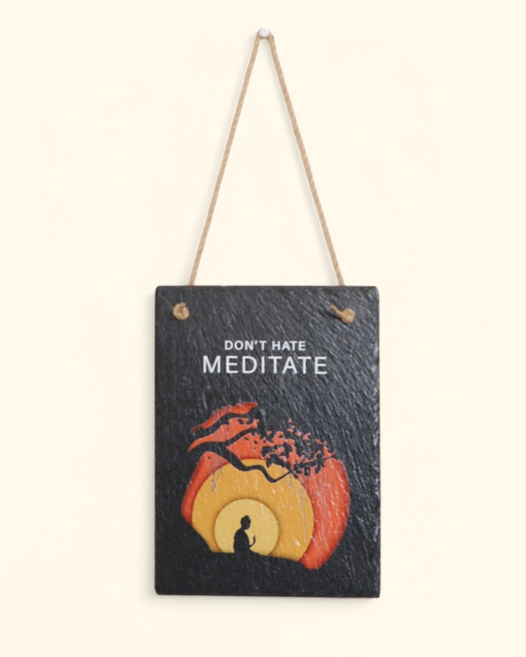 Don't Hate Meditate Bodhi Tree Slate Wall Hanging、mySite、topwebapps