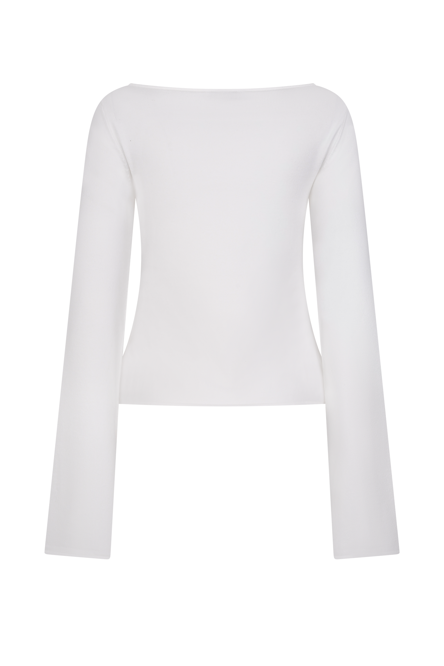 Alejandra Floral Long Sleeve Knit Top - White、mySite、solidvoid