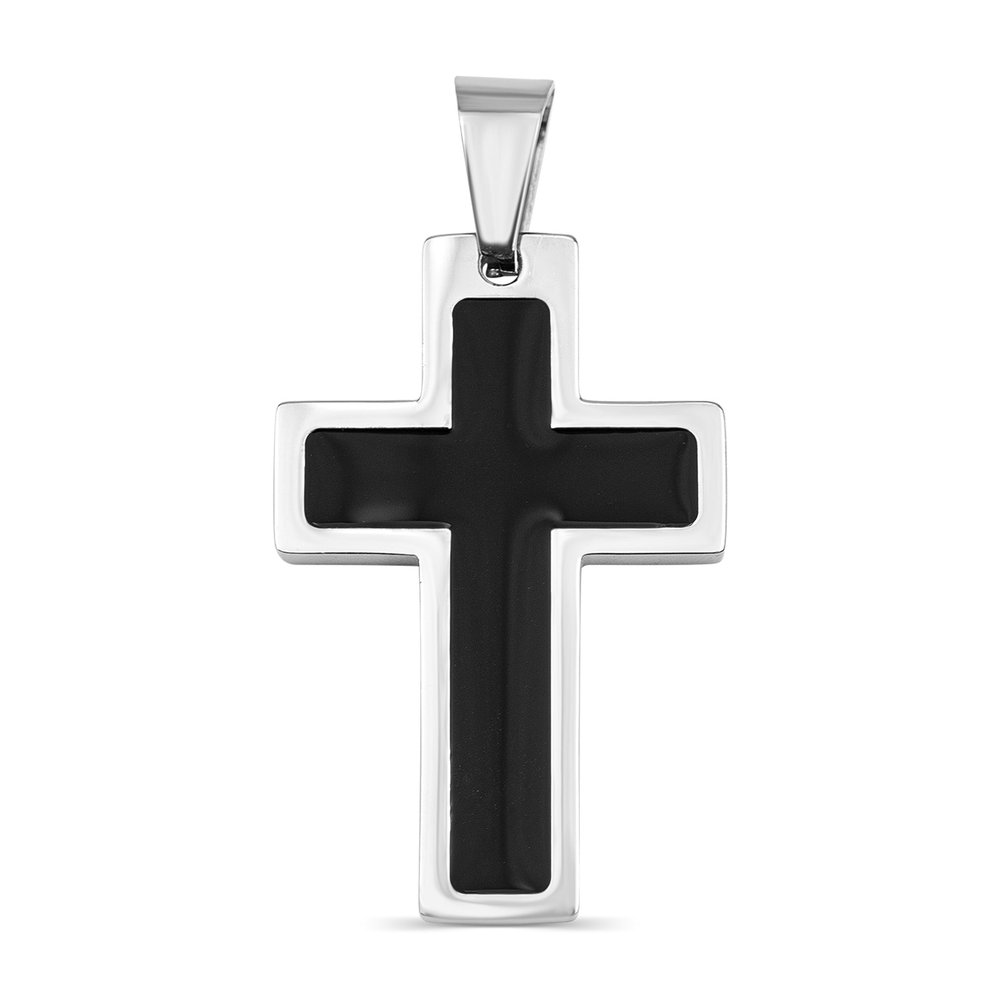 Stainless Steel & Black Inlay Cross Pendant / PDJ2763、mySite、dreamappss