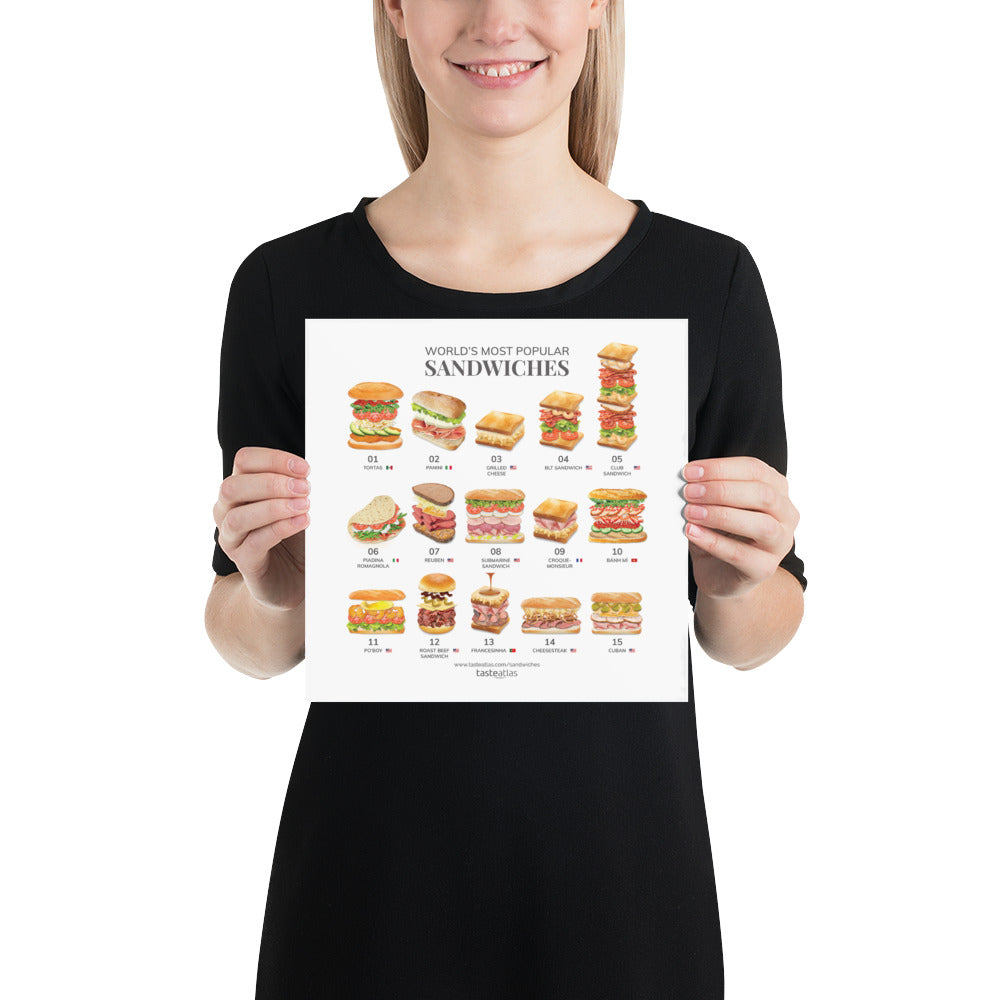 World's Most Popular Sandwiches Poster (in)、mySite、camillekostekn