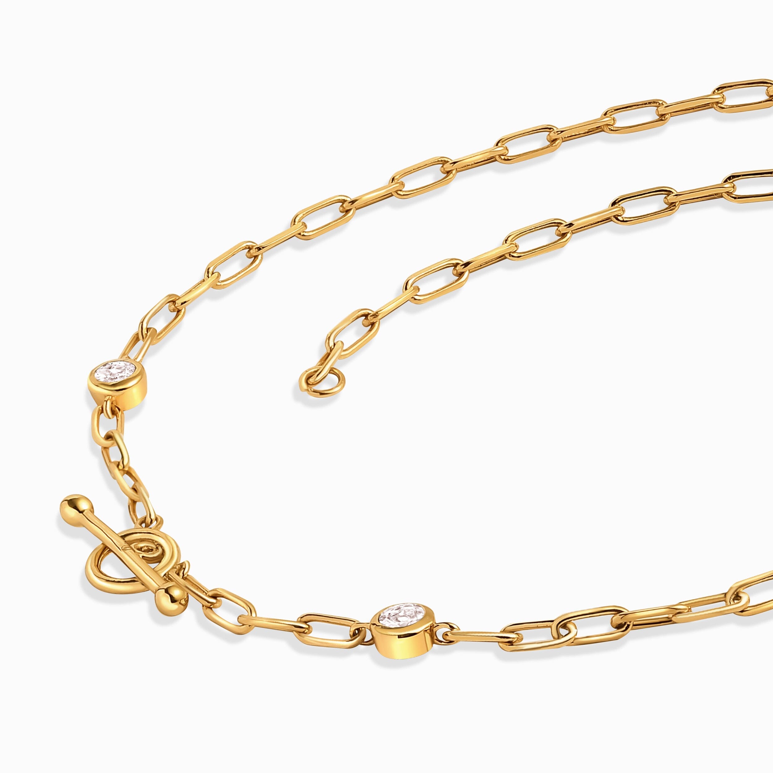 White Zircon Widelink Necklace - Talia T-Lock Look、mySite、hinf8tx79