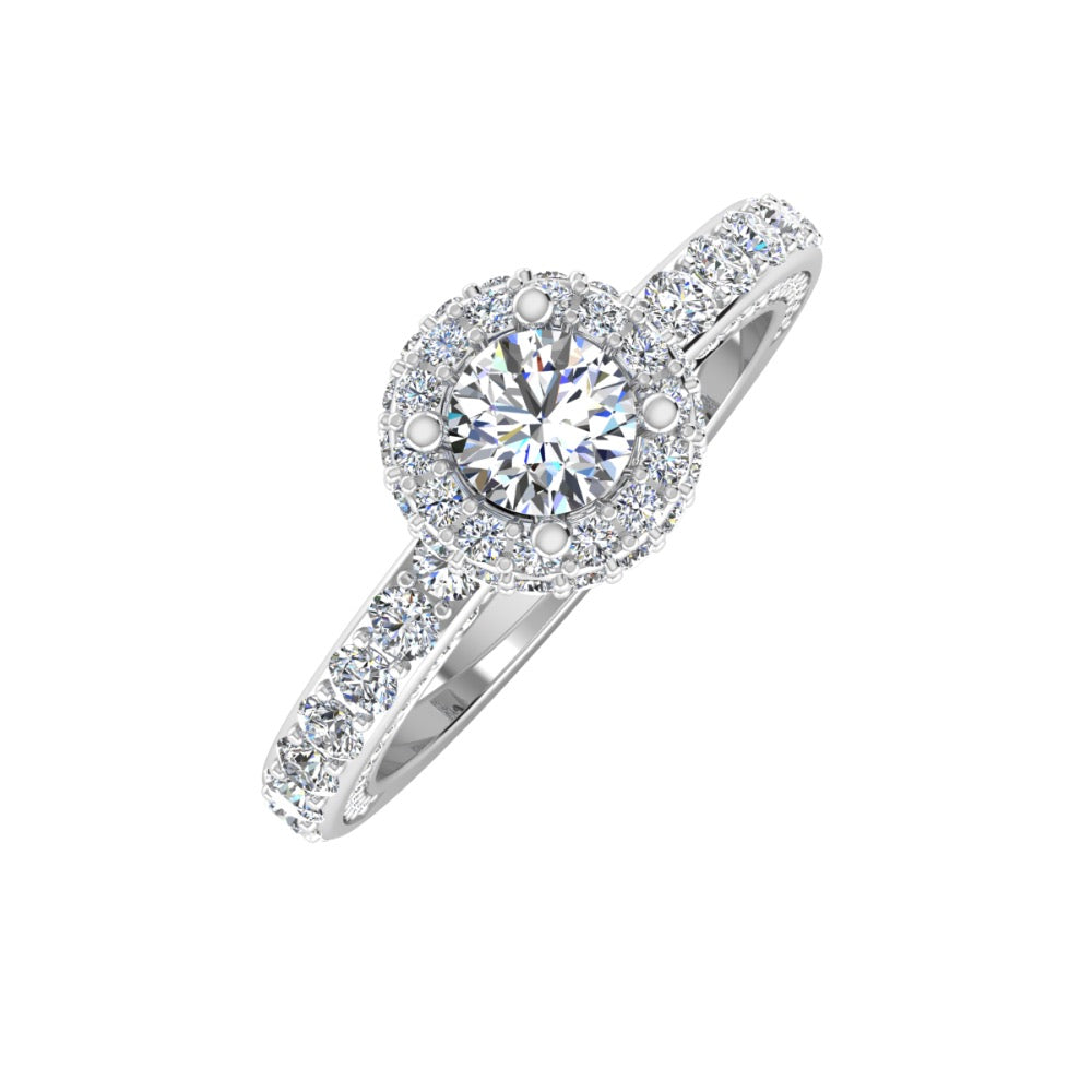 Petite Round Moissanite Halo Engagement Ring、mySite、hinf8tx79