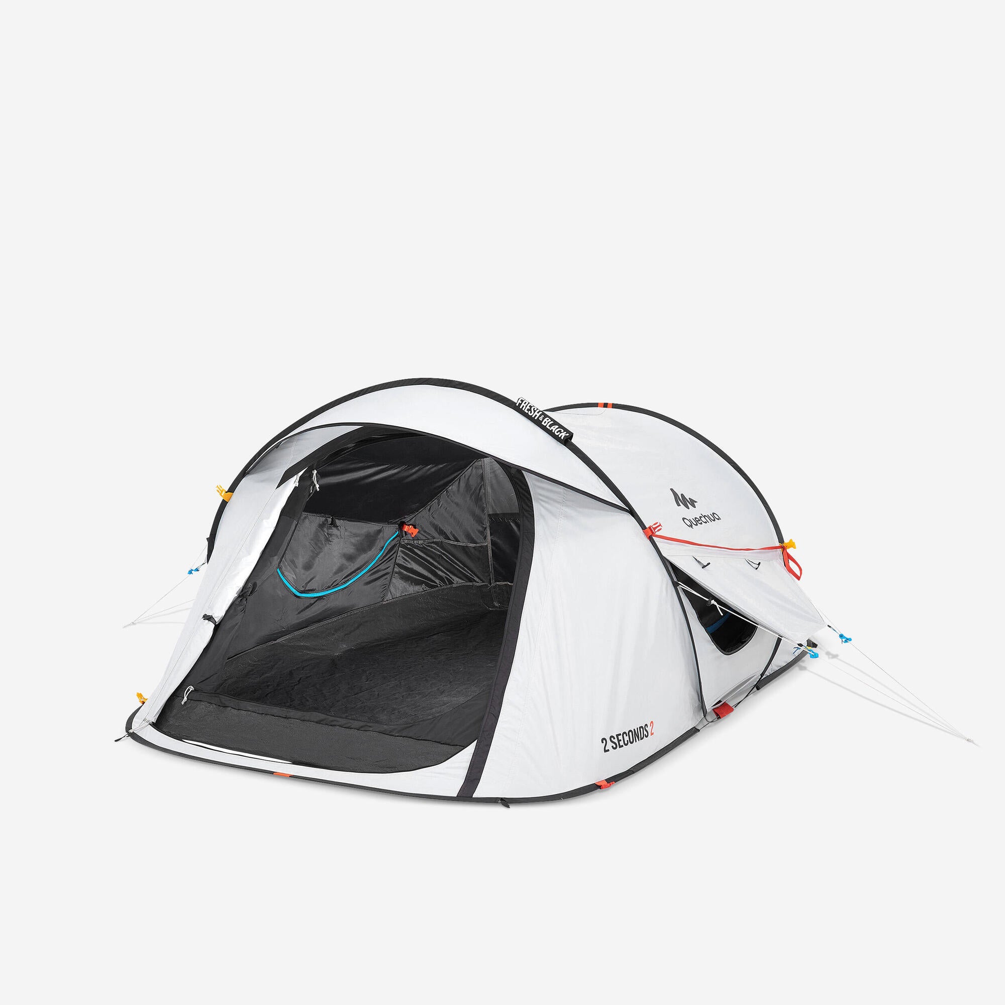 Quechua Camping Tent 2 Seconds - 2-Person - Fresh & Black