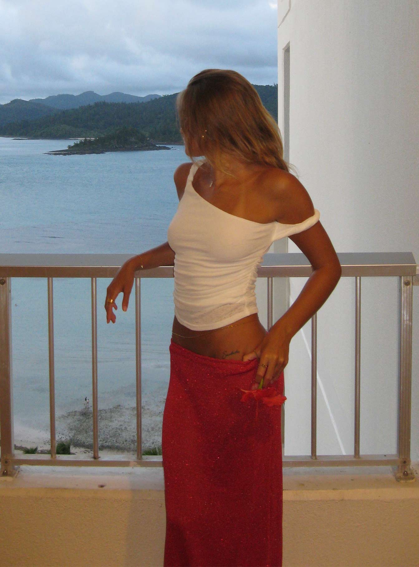 Messenger One Shoulder Top White、mySite、solidvoid