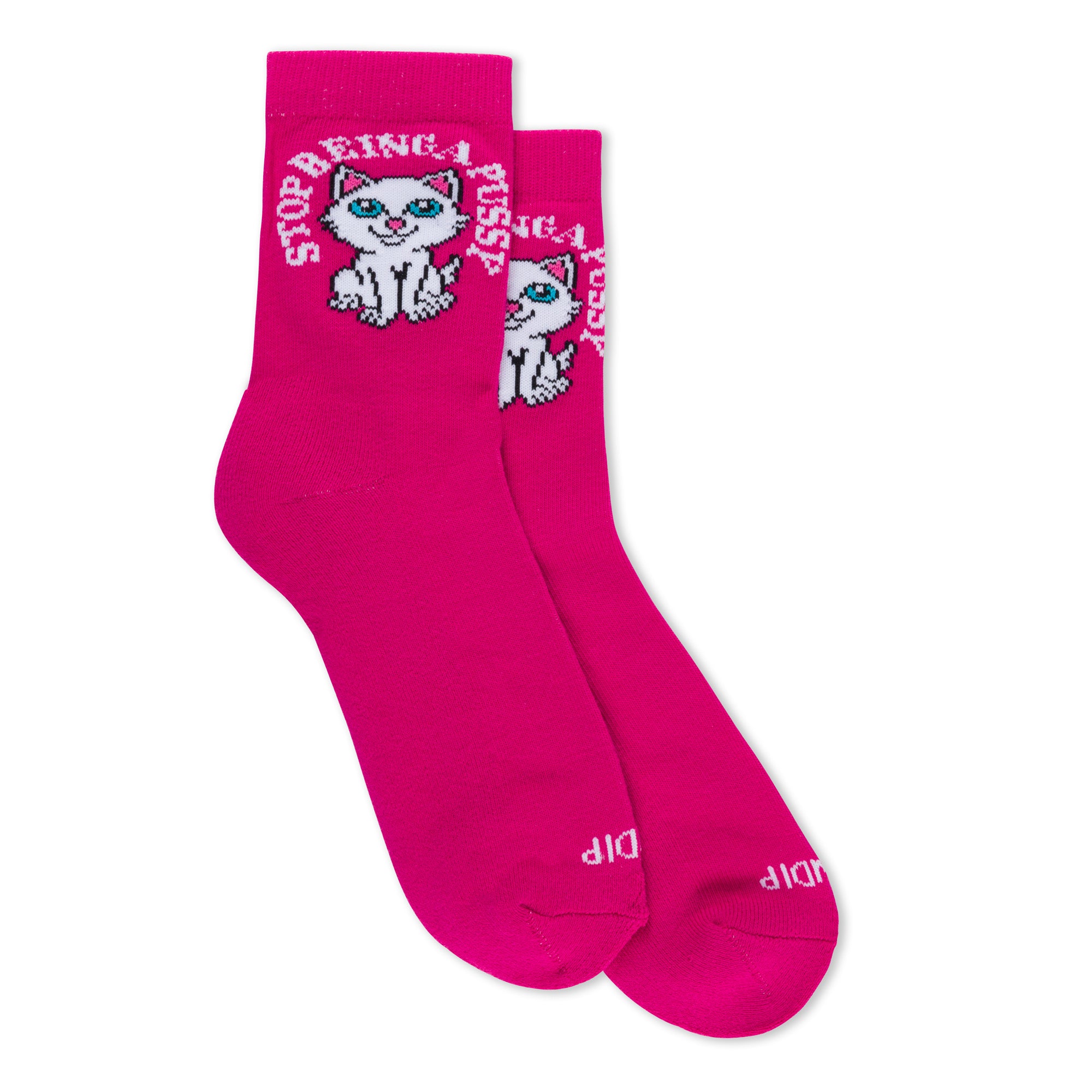  Stop Being A Pussy 2.0 Socks (Pink)、mySite、merchandisen