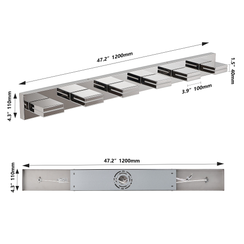 Modern Chrome LED Vanity Light, 5-Lights Wall Sconce for Bathroom and Mirror, Sleek Minimalist Design, Energy-Efficient, Easy to Install、、eastwooduniform