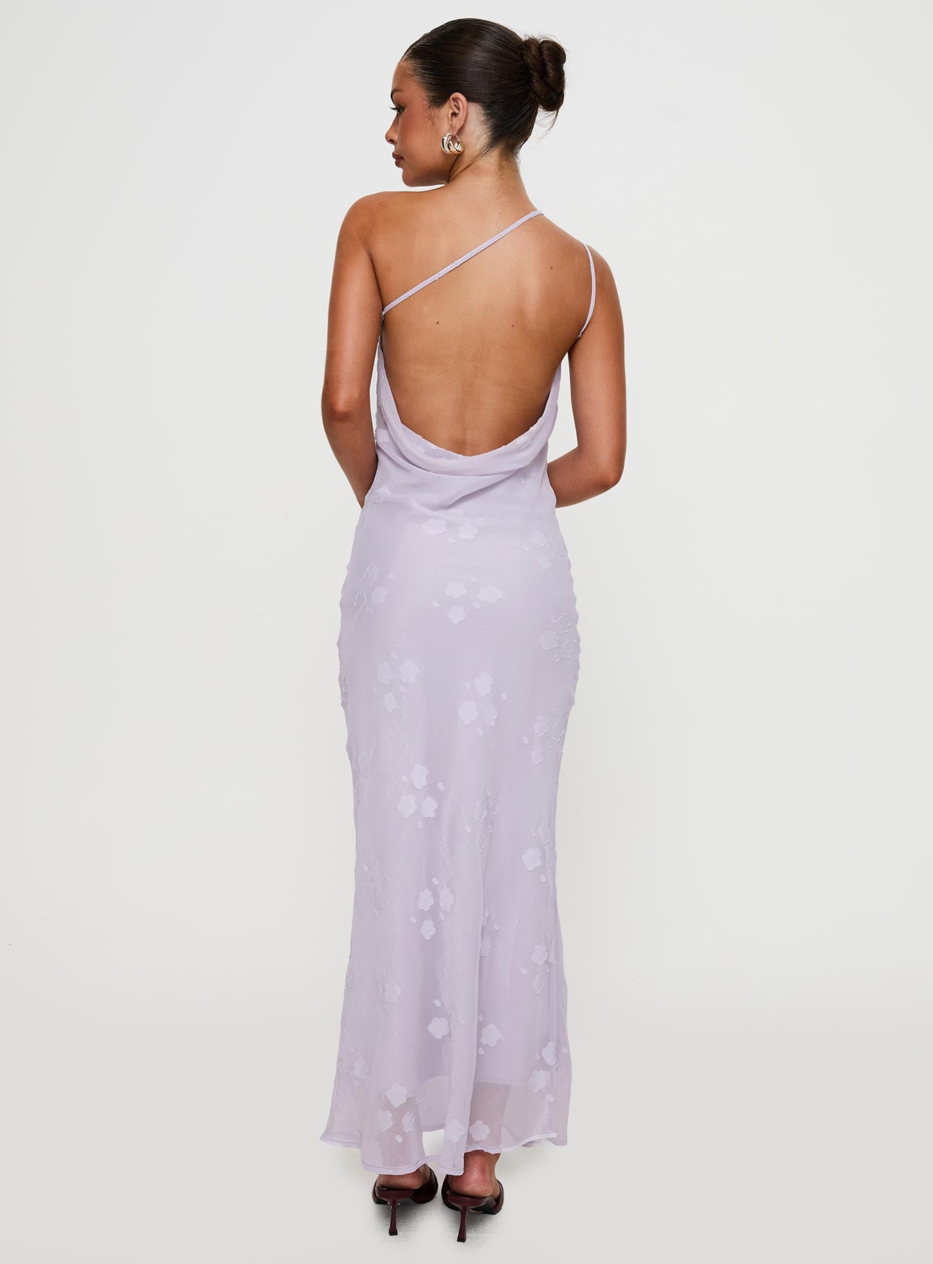 Jazmira One Shoulder Maxi Dress Lilac、mySite、solidvoid