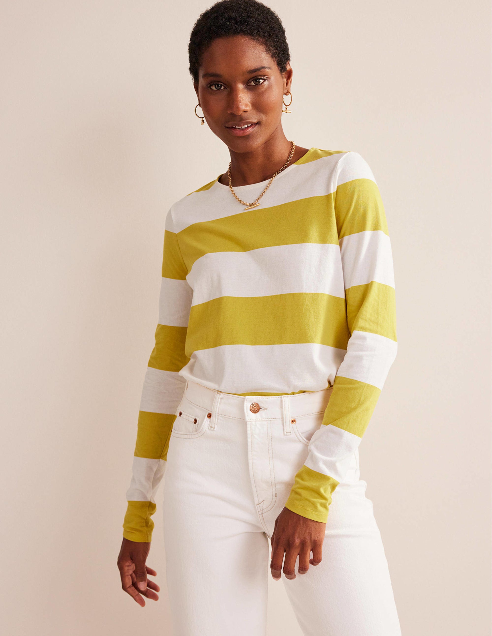  Bea Long Sleeve Breton-Ivory, Yellow、mySite、ashleygrahame