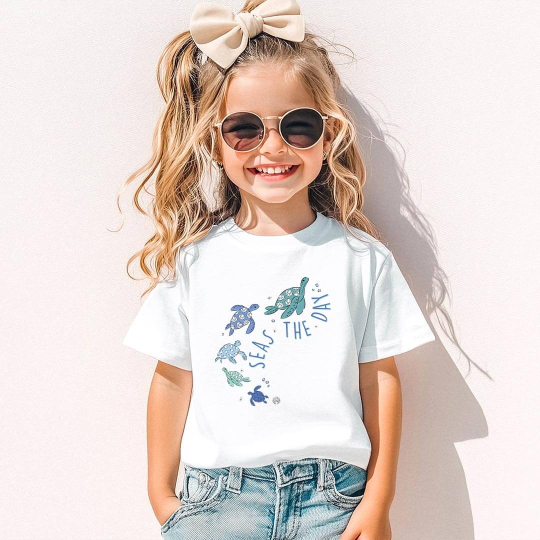  Seas The Day Turtles Kids Graphic Tee | White、mySite、layawaytickets