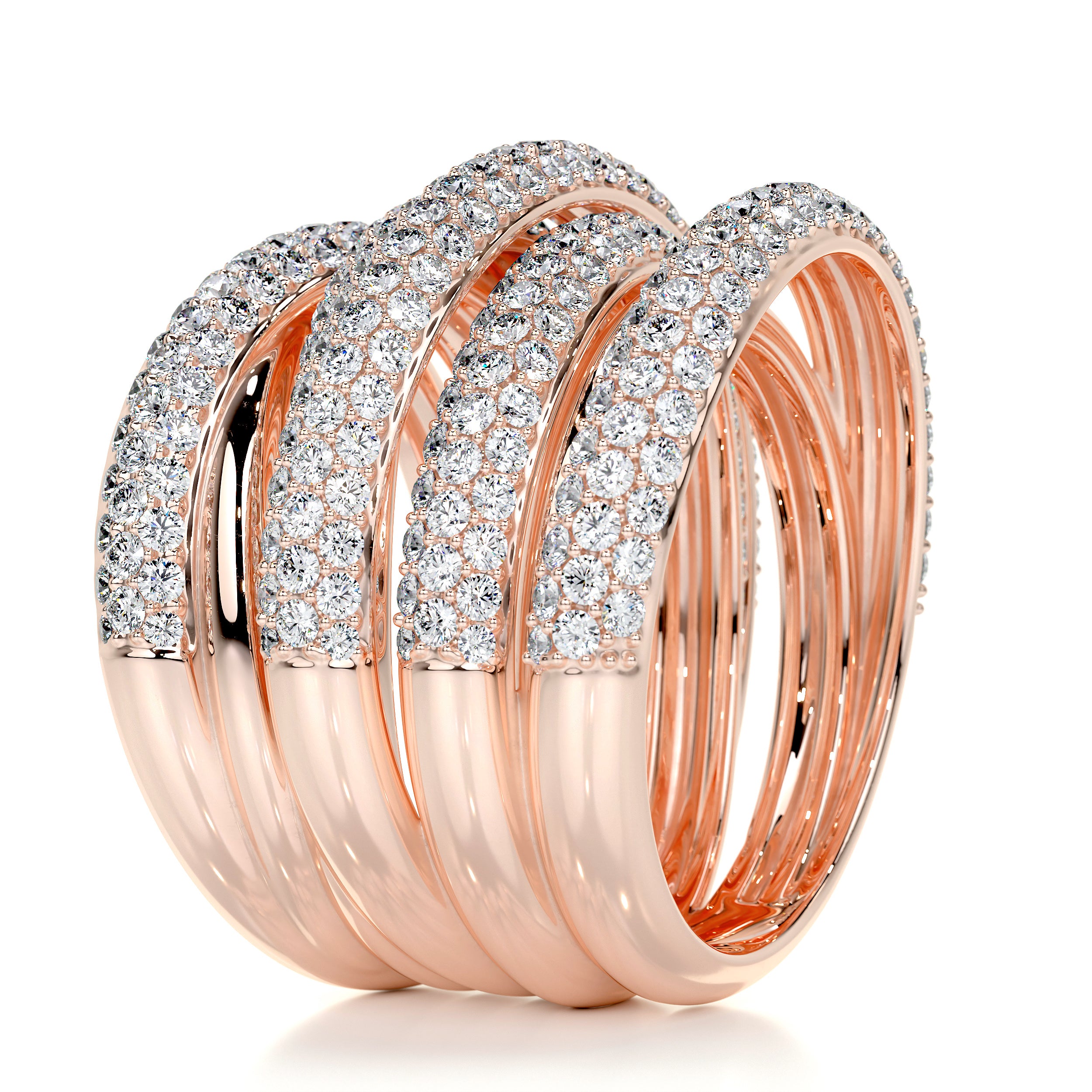 Aurora Diamond Wedding Ring (3 Carat) -14K Rose Gold、mySite、hinf8tx79
