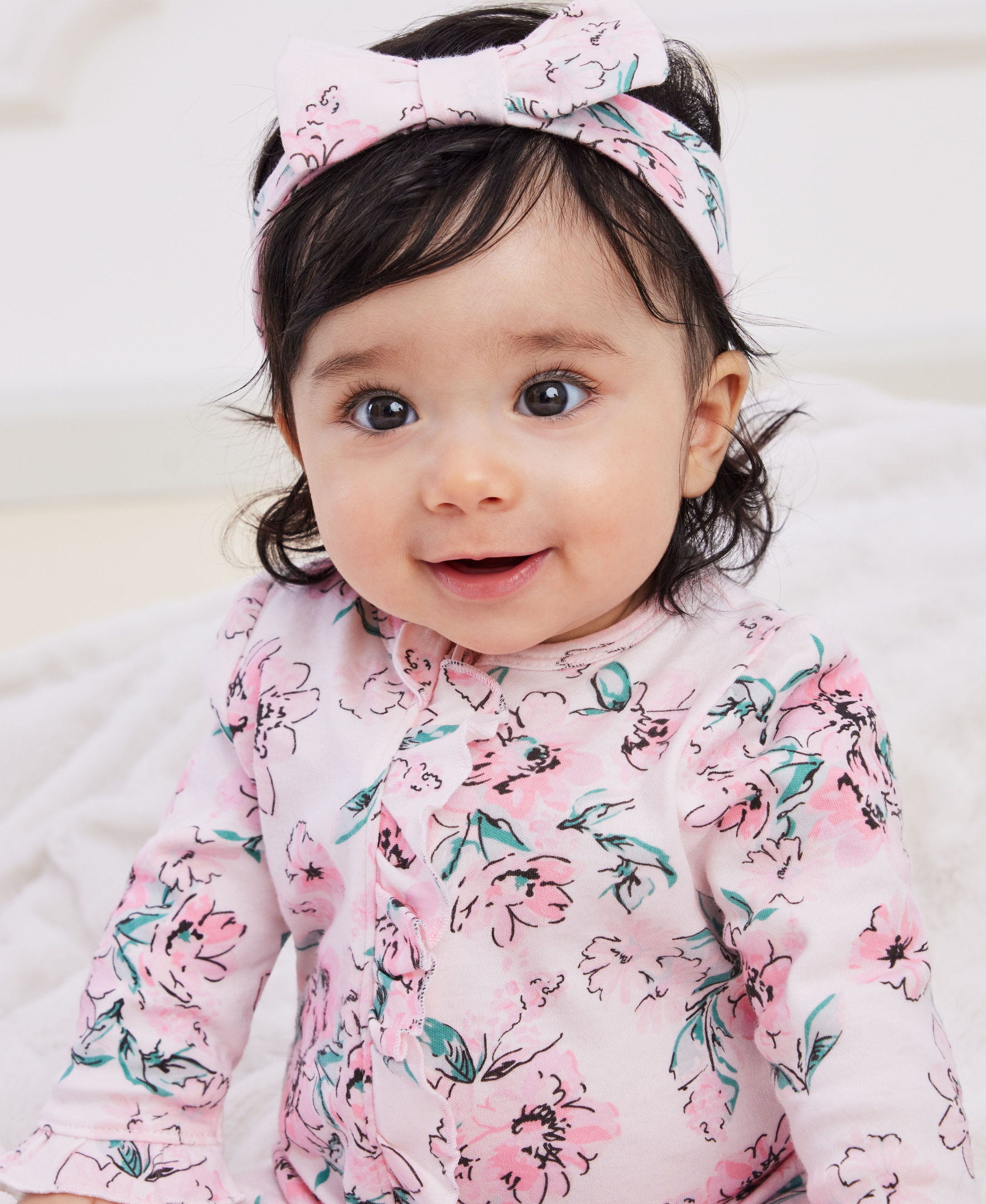  Dream Floral 2-Way-Zip Footed One-Piece and Headband、mySite、layawaytickets