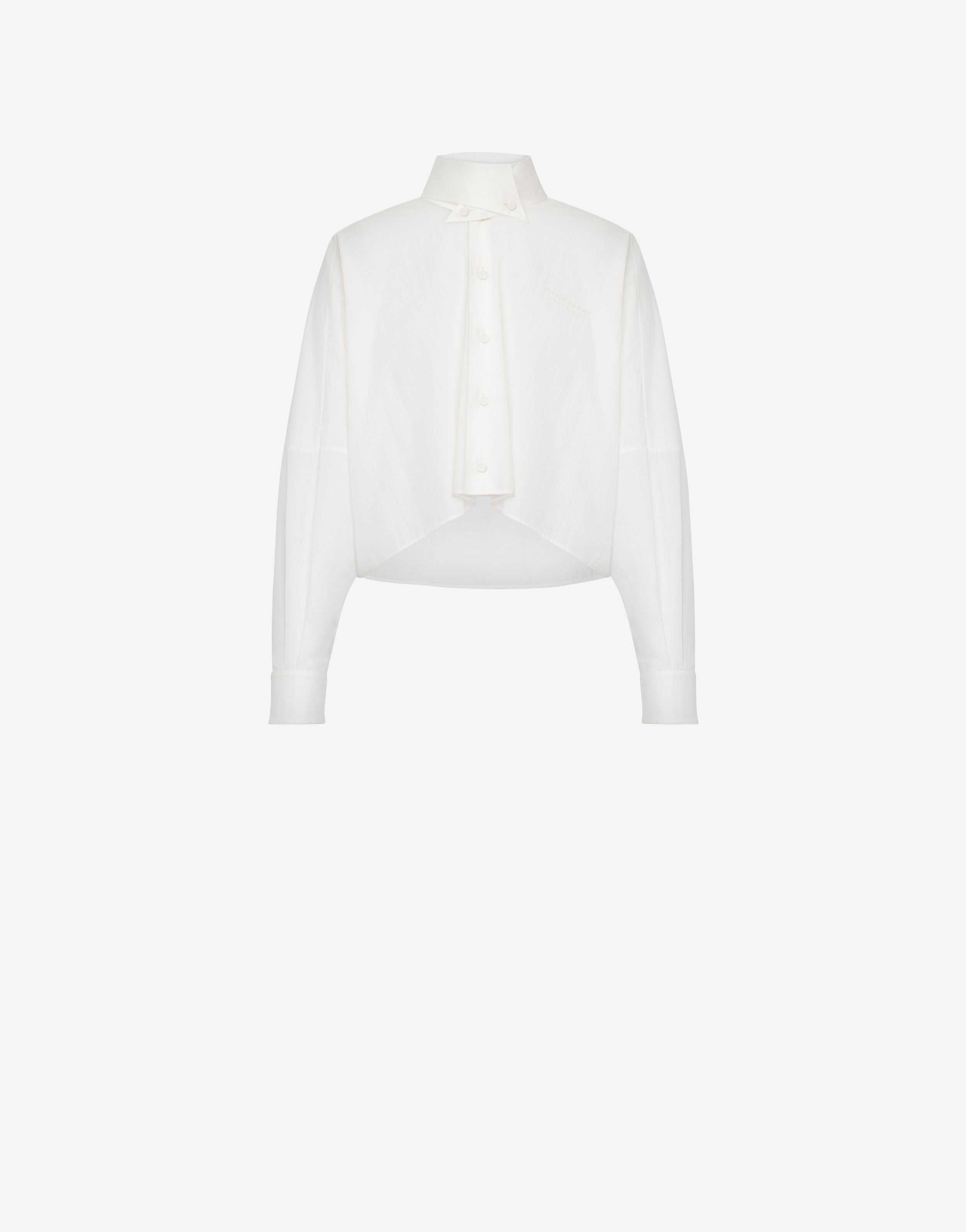 Camicia cropped in cotone tecnico、mySite、aoinhome