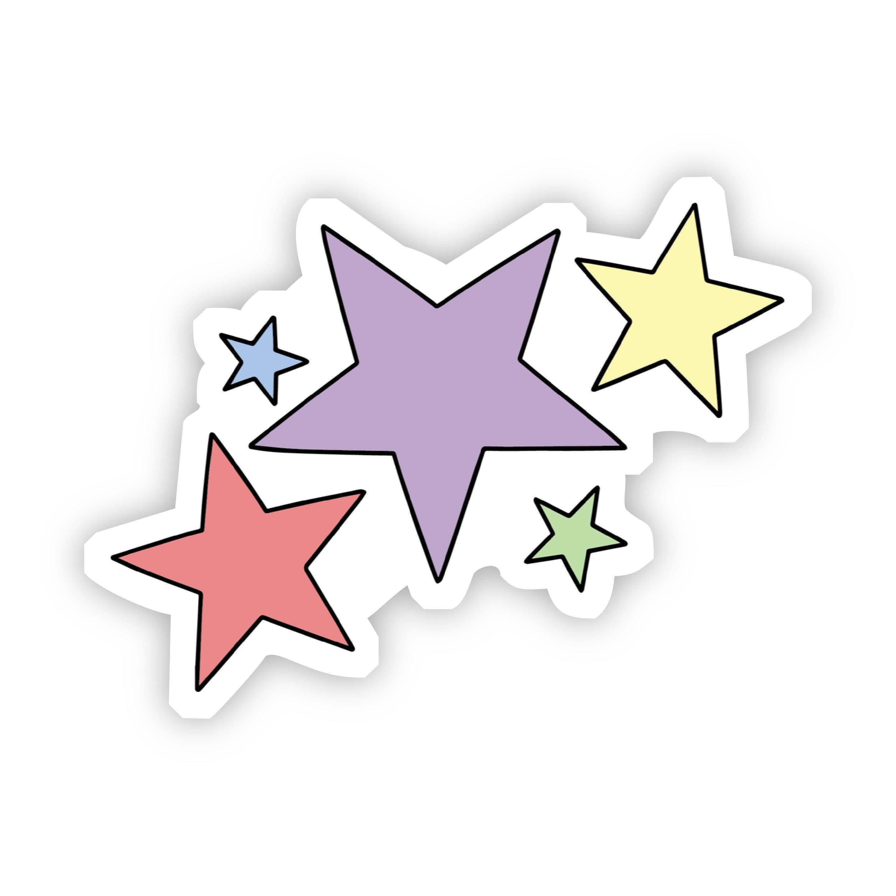  Multicolor Stars Aesthetic Sticker、mySite、elrpsem3k