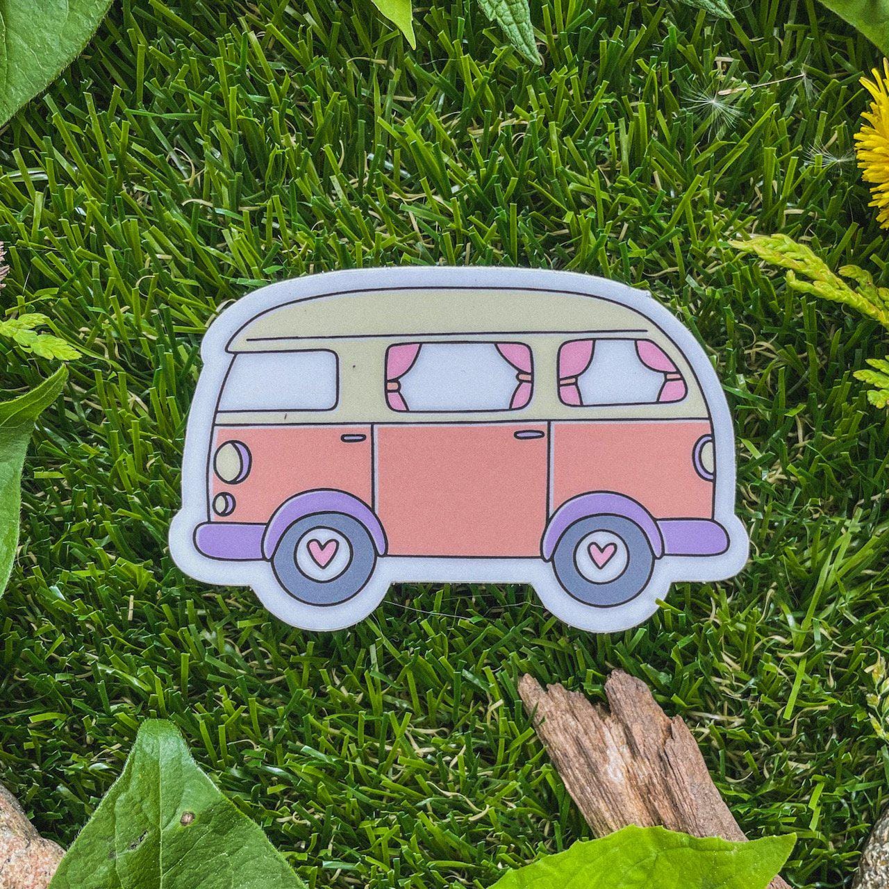  Orange Hippy Van Nature Sticker、mySite、elrpsem3k