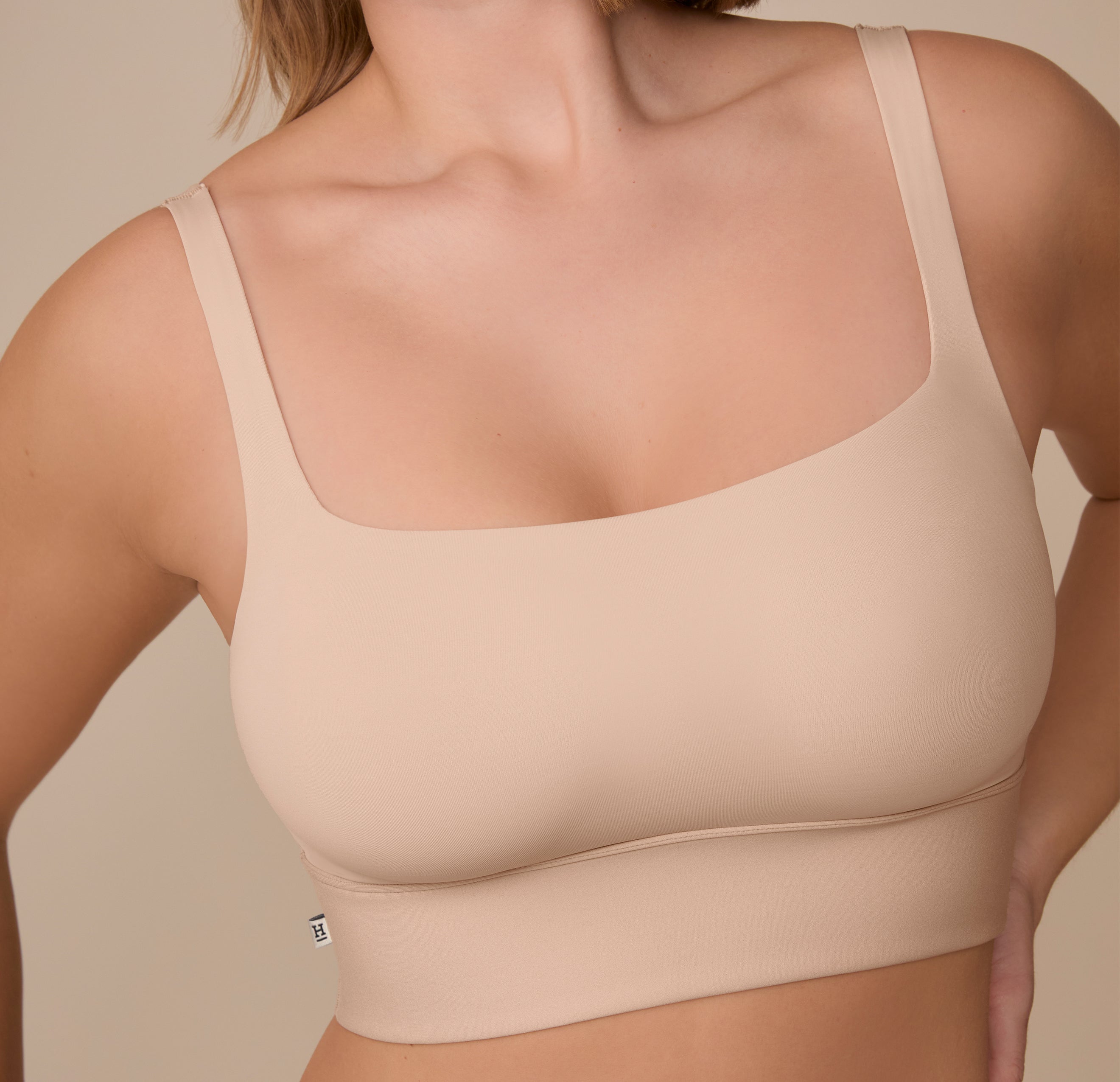 Bliss Square Neck Bralette - Beige、mySite、bengalsvssteelers