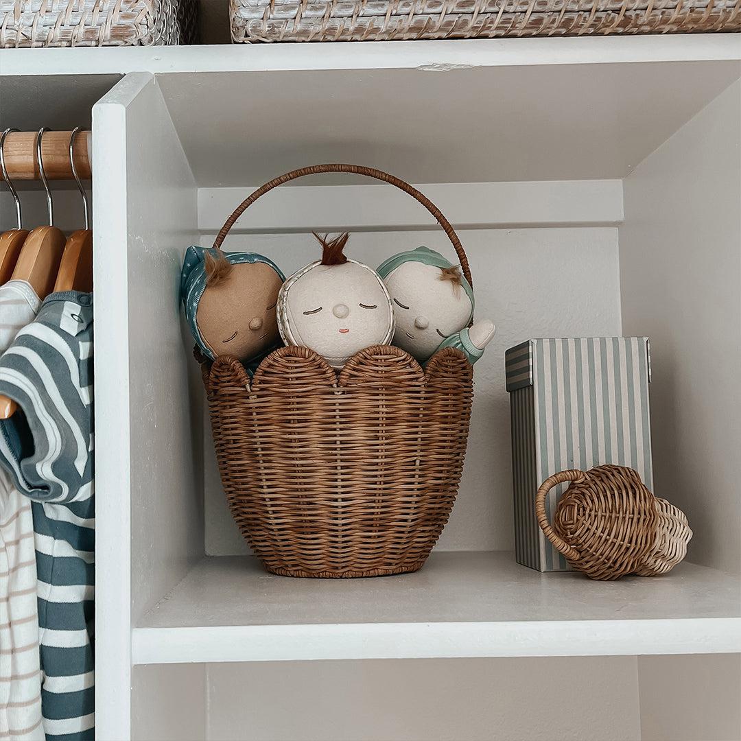  Olli Ella Rattan Tulip Carry Basket - Natural、mySite、merchandisen