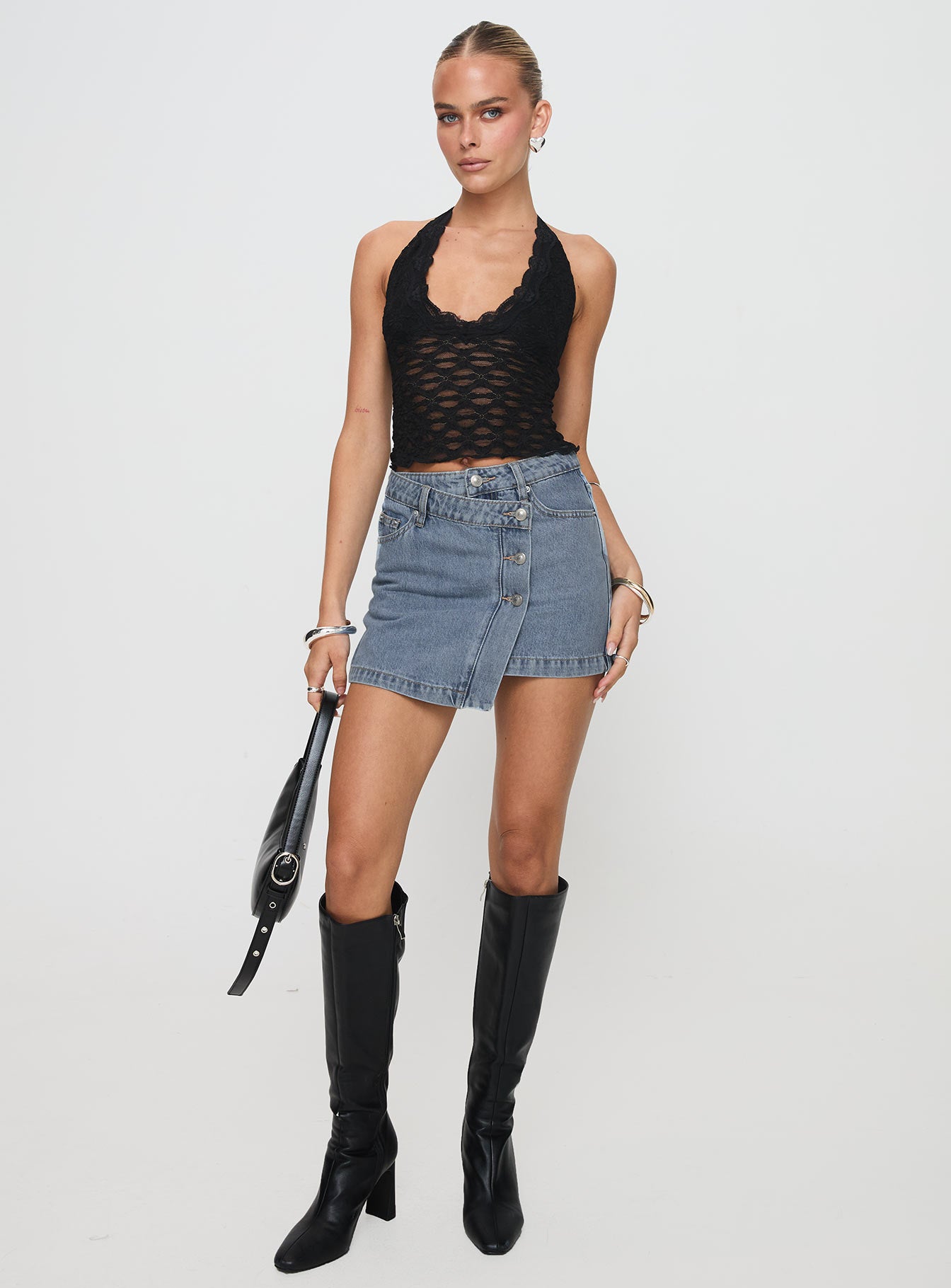 Denis Mini Denim Skirt Light Blue、mySite、solidvoid