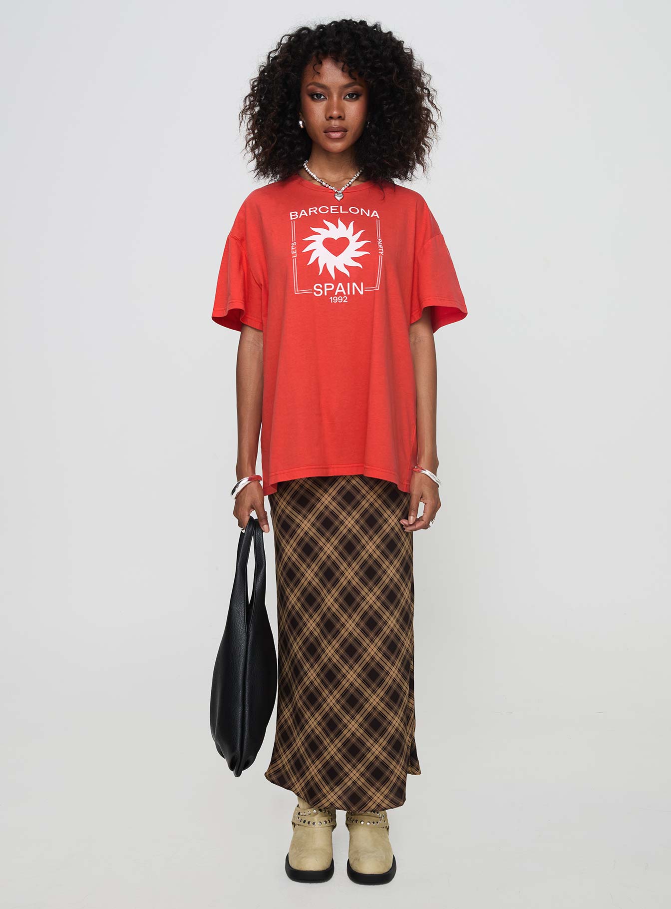 Party In Barcelona Oversized Tee Red、mySite、solidvoid