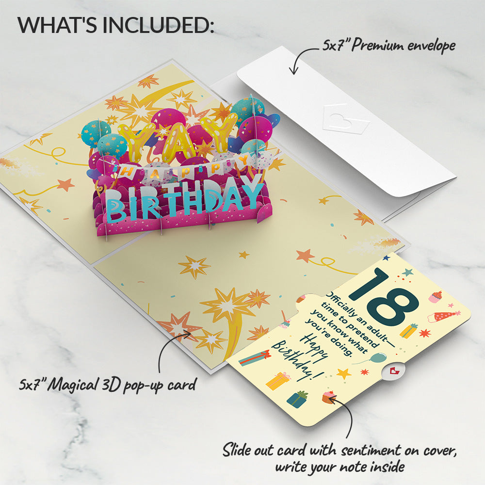 18th Birthday Celebration Pop-Up Card and Sentiment Set、mySite、solidvoid
