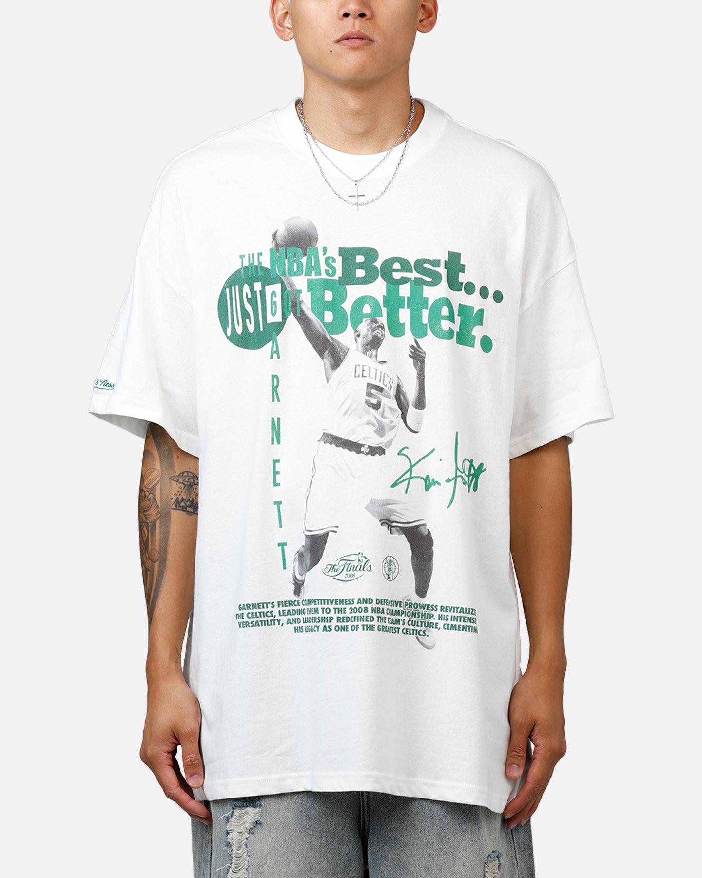 Mitchell & Ness Boston Celtics Kevin Garnett Got Better T-Shirt Vintage White、mySite、zt4zffjzw