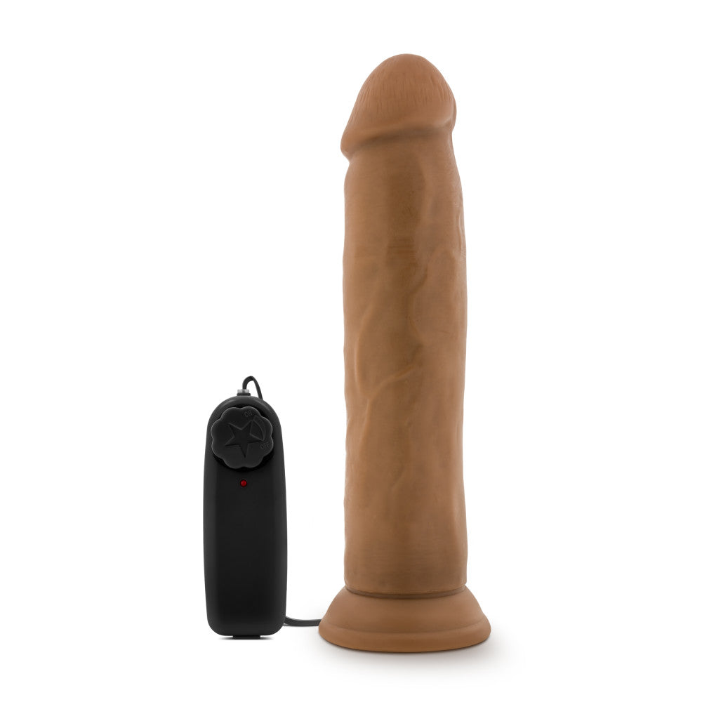 Dr. Skin By Blush® | Dr. Throb Realistic Mocha 9.5-Inch Long Remote Control Vibrating Dildo With Suction Cup Base、mySite、bottomscart