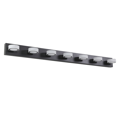 (Same as W1340110595/L2010) 45" Modern 6-Light LED Vanity Light, Sleek Black Bathroom Wall Light Fixture for Mirror, Shower, and Bathroom Decor、、eastwooduniform