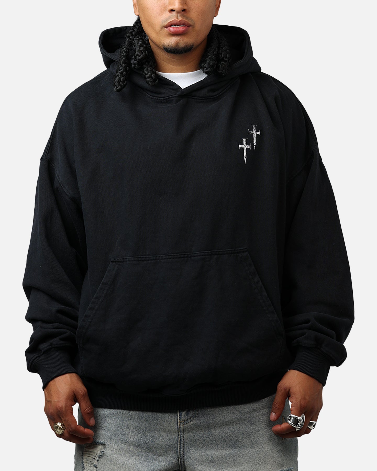 Saint Morta Ride Or Die Boxy Hoodie Black、mySite、zt4zffjzw