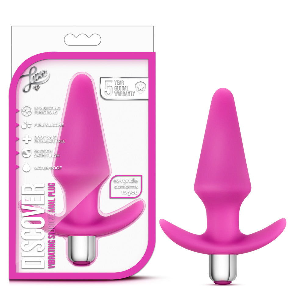 Luxe By Blush® | Discover Pink 5-Inch Vibrating Anal Plug With Handle、mySite、bottomscart