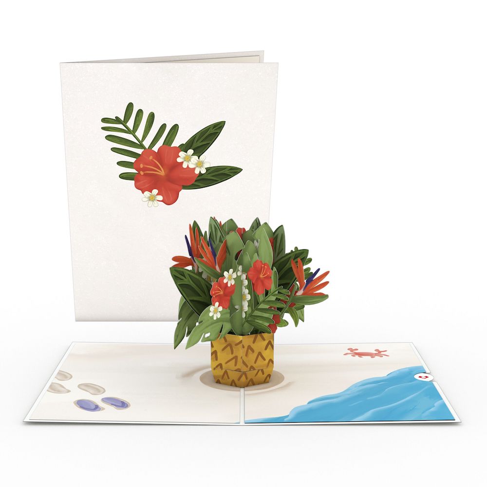 Tropical Flower Basket Pop-Up Card、mySite、solidvoid