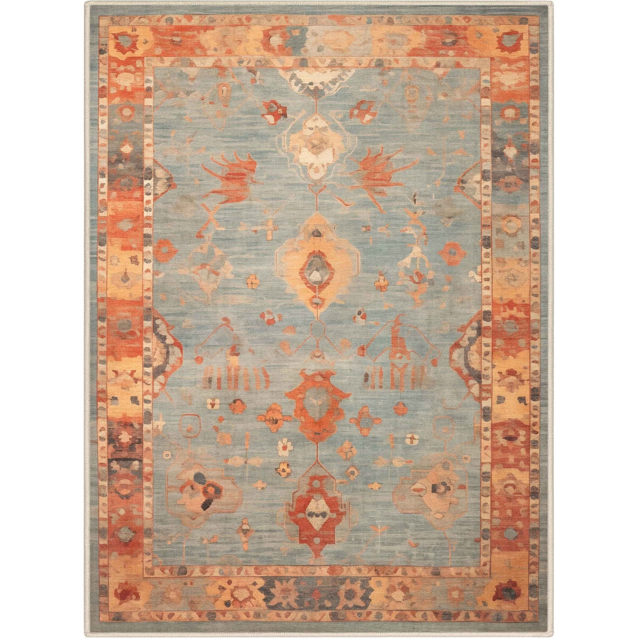 Pastel Tone On Tone - Updated Traditional Rug for Living Room Bedroom Dining Room ,Easy Clean、mySite、gigharbornorthrealestate