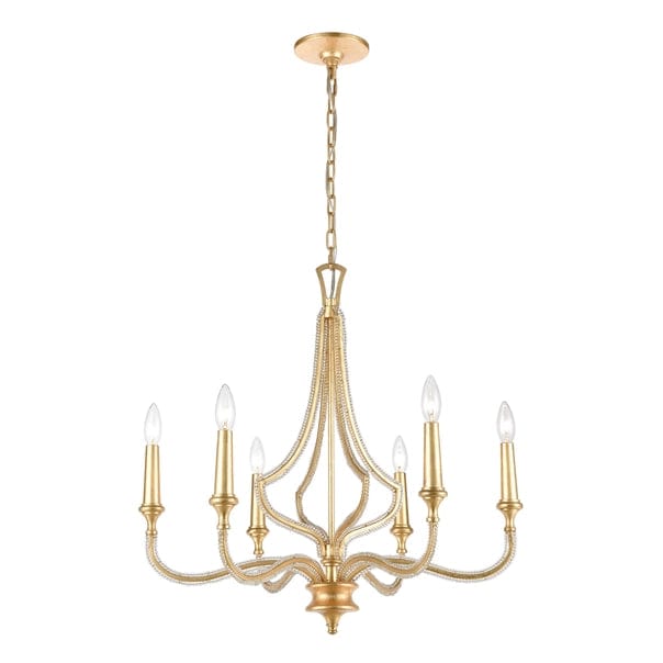 La Rochelle 6-Lght Chandelier Parisian Gold Leaf、mySite、g9winljtr