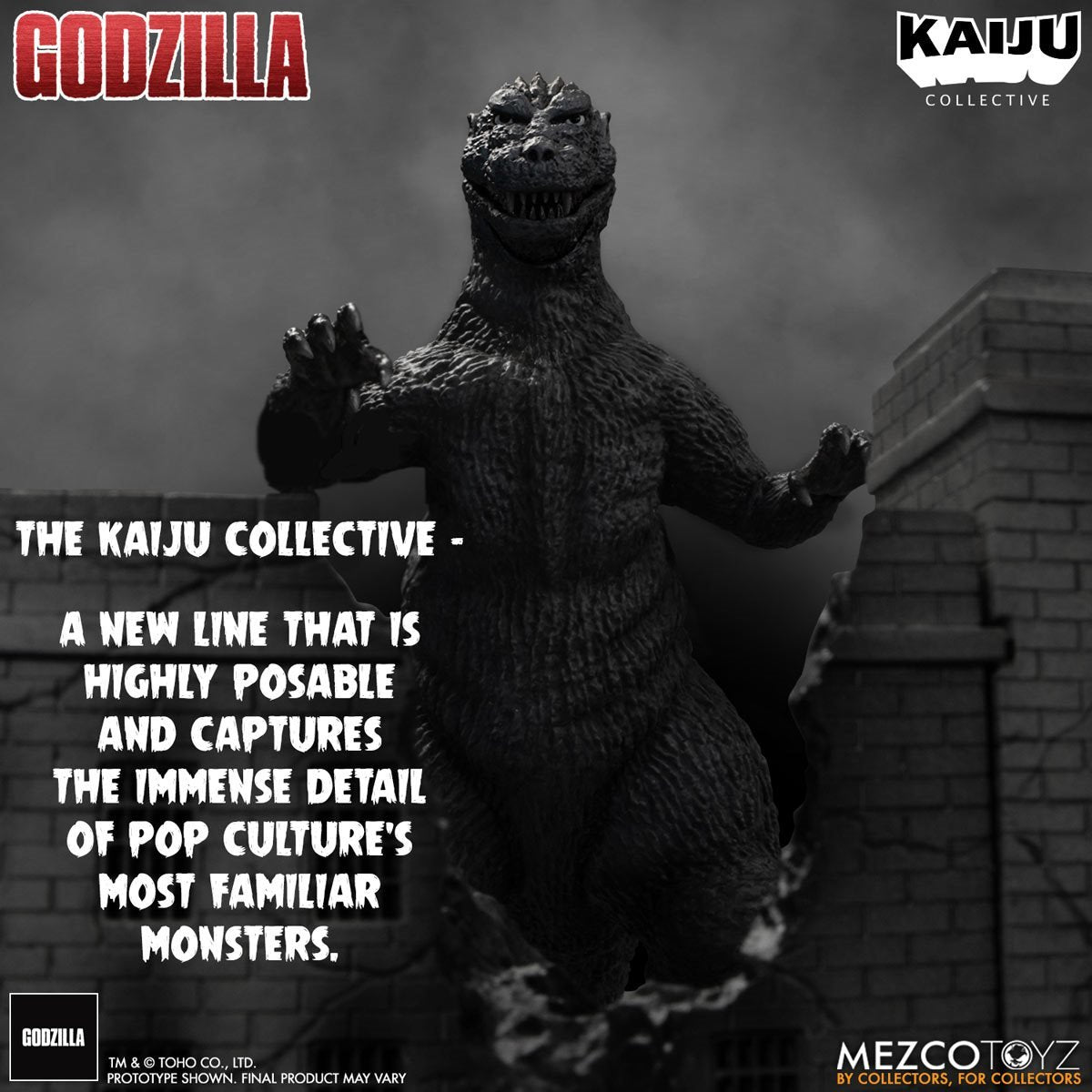 Godzilla (1954) Mezco Kaiju Collective Godzilla (Black & White)、mySite、hgirdovlk