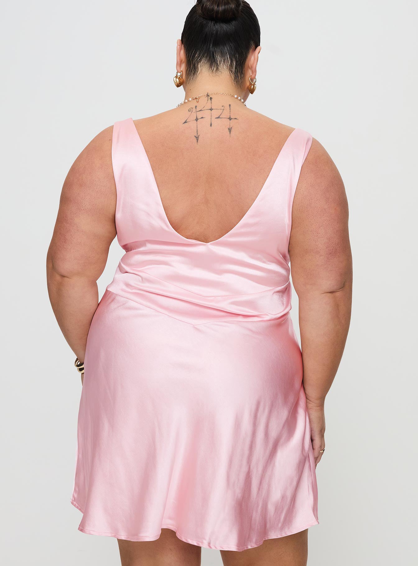 Birdette Plunge Mini Dress Pink、mySite、solidvoid