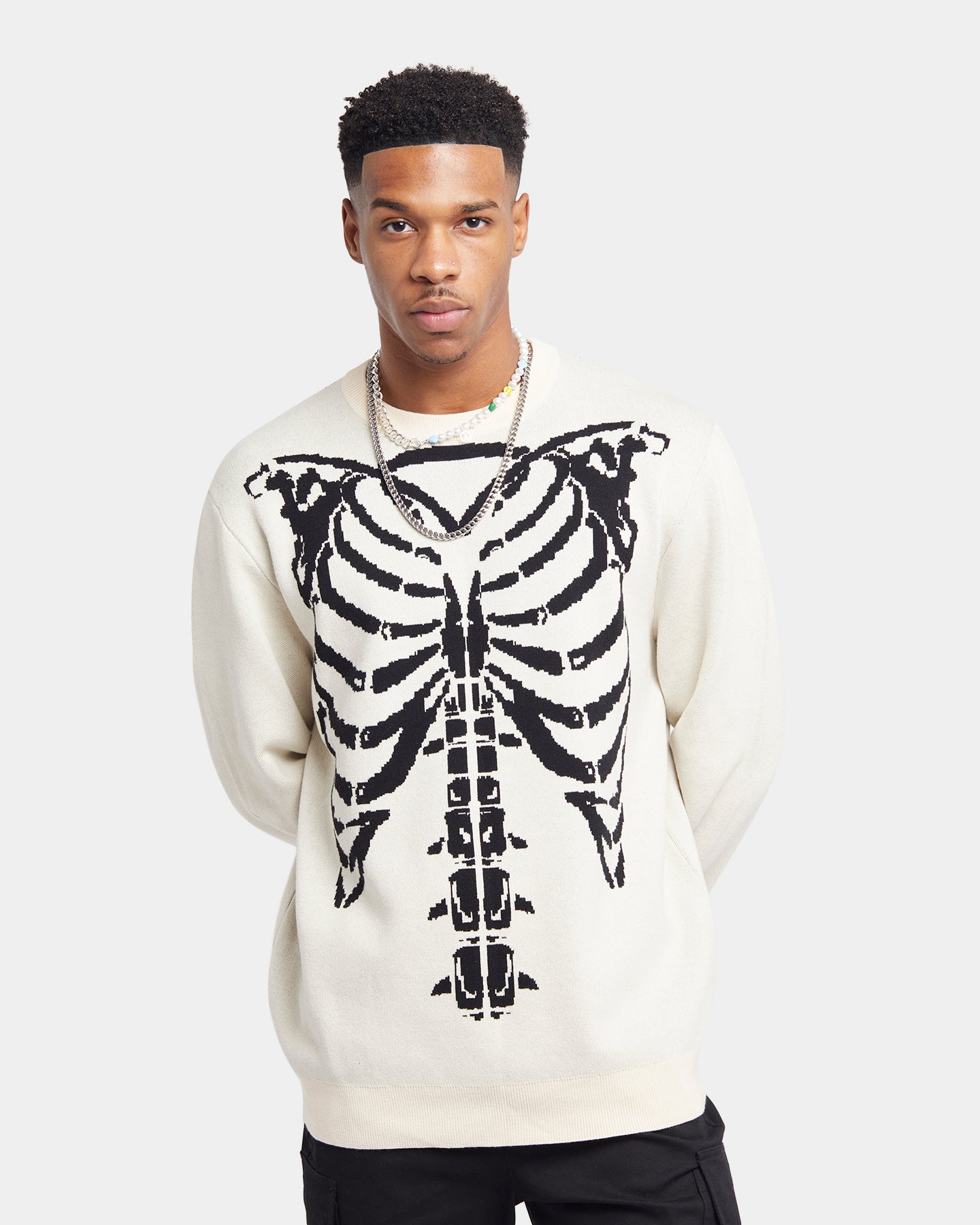 XXIII Isaac Knit Skeleton Sweater Black/White、mySite、zt4zffjzw