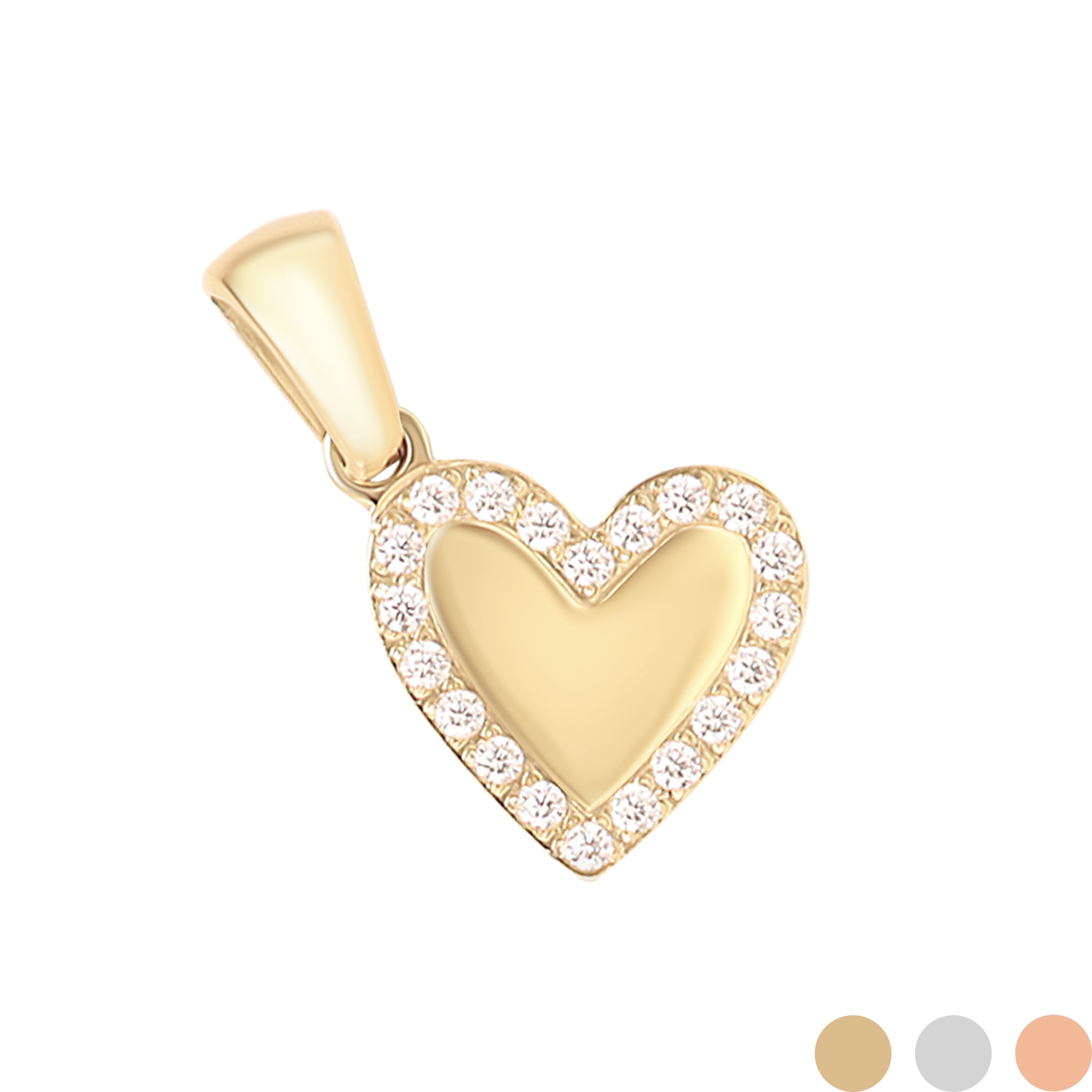18K Gold PVD Stainless Steel CZ Heart Charm / SBB0289、mySite、dreamappss