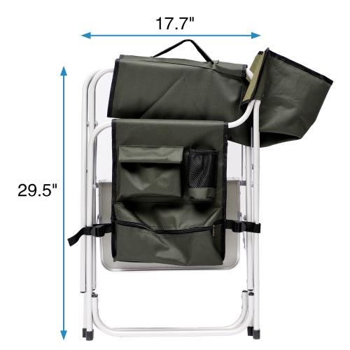  2-piece Padded Folding Outdoor Chair with Side Table and Storage Pockets,Lightweight Oversized Directors Chair for indoor, Outdoor Camping, Picnics and Fishing,Green、、yumabirdnaturehistoryfestival