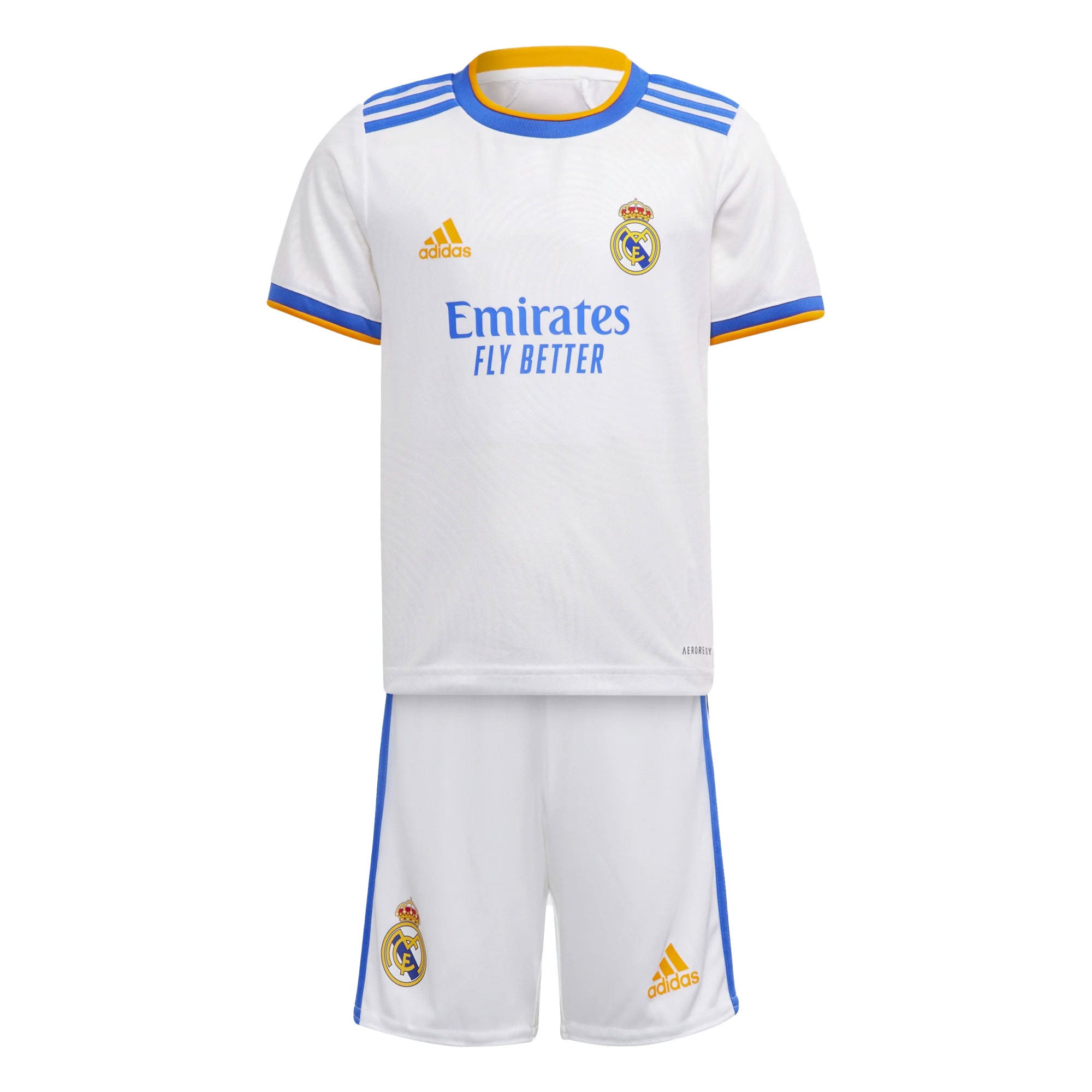 adidas Kids Real Madrid 2021/22 Home Minikit White/Blue、mySite、bottomscart