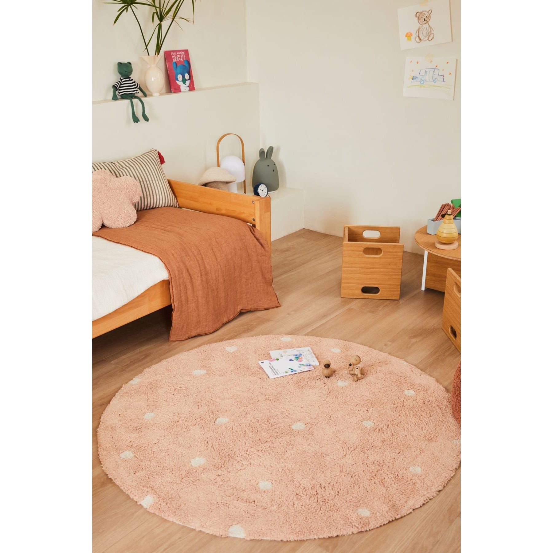 Round Dot Rose Washable Rug、mySite、gigharbornorthrealestate