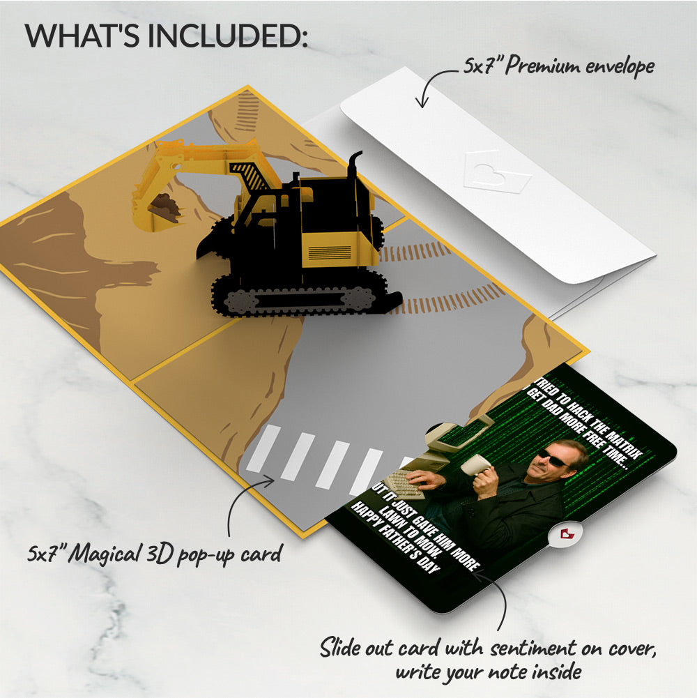 Excavator Father's Day Pop-Up Card and Matrix Hacker Sentiment Set、mySite、solidvoid