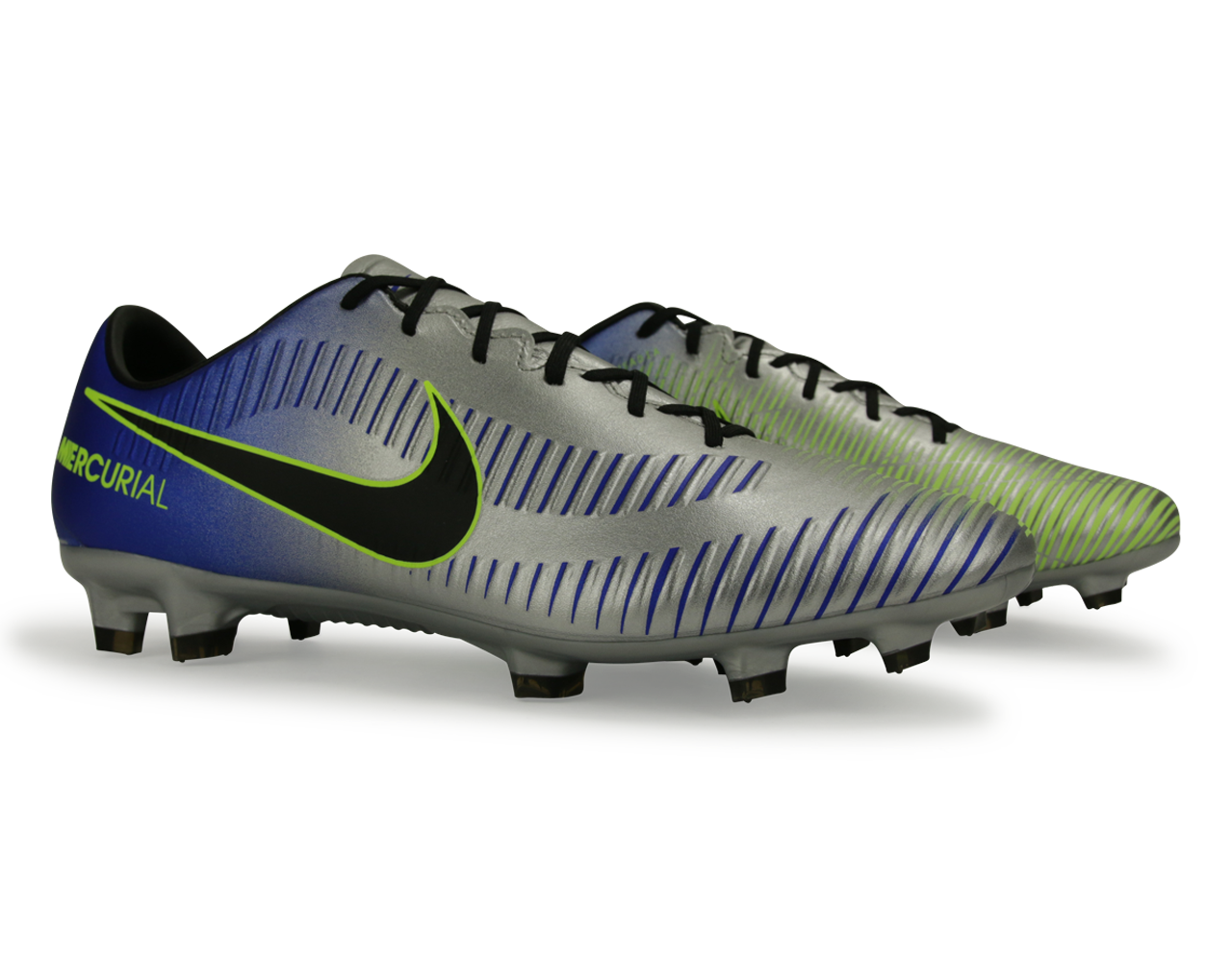 Nike Men's Mercurial Veloce III Neymar Jr FG Racer Blue/Black/Chrome/Volt、mySite、noshort