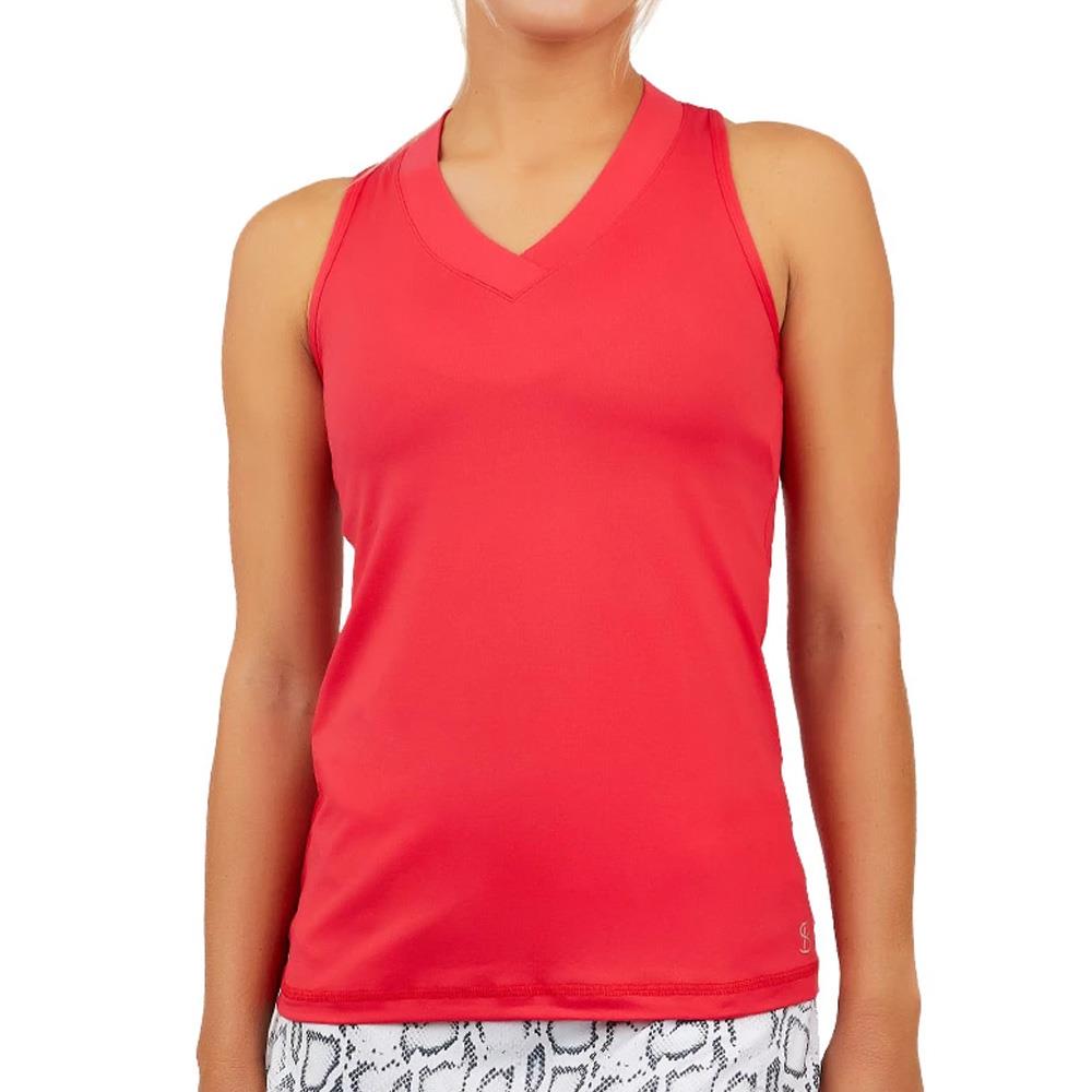 Sofibella Women's UV Colors Athletic Racerback Tank - Berry Red、mySite、neckold