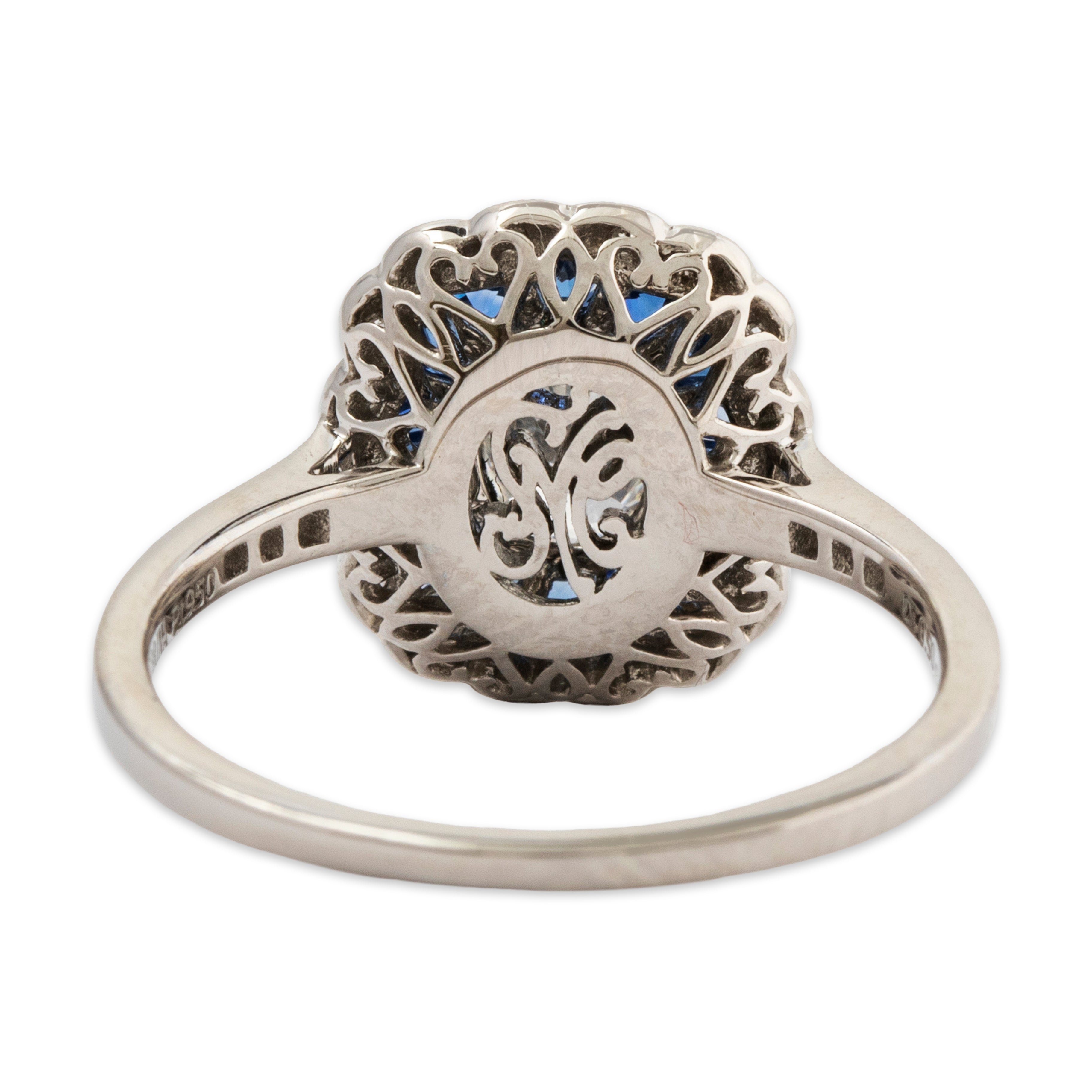 Abbott & Oaks Platinum Diamond Sapphire Art Deco Style Engagement Ring 6.5、mySite、hinf8tx79