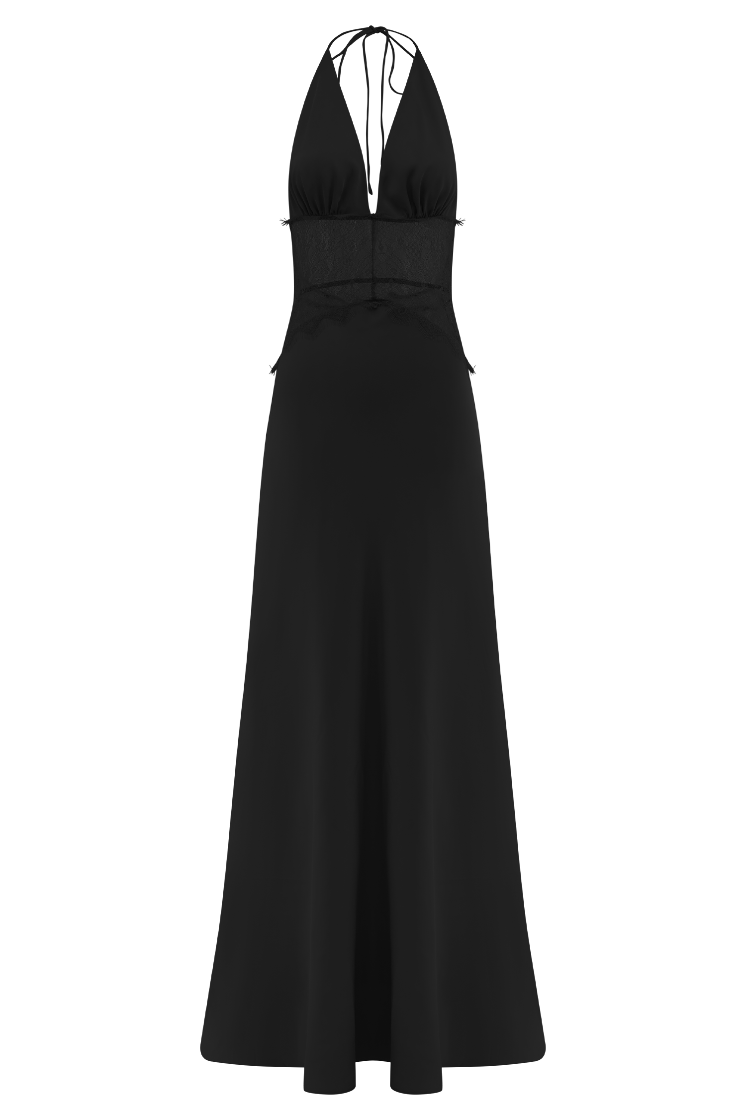 Dinah Lace And Satin Maxi Dress - Black、mySite、solidvoid
