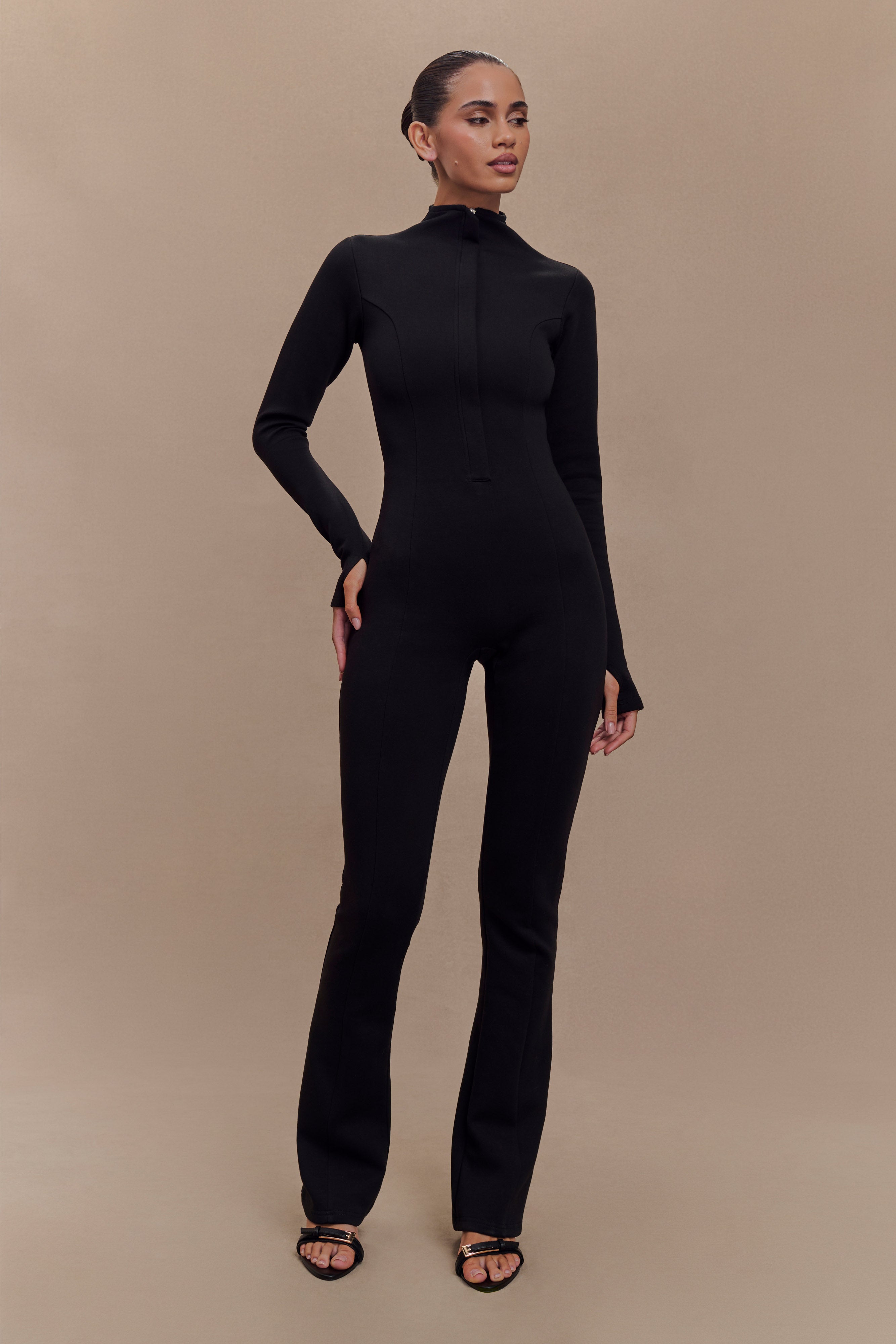 Margaery Scuba Jersey Jumpsuit - Black、mySite、solidvoid