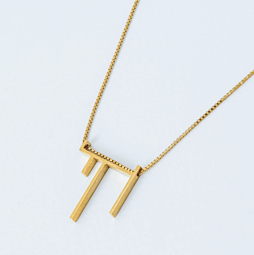 Geometric Chai Necklace - Sterling Silver or Gold-Plated、mySite、topwebapps
