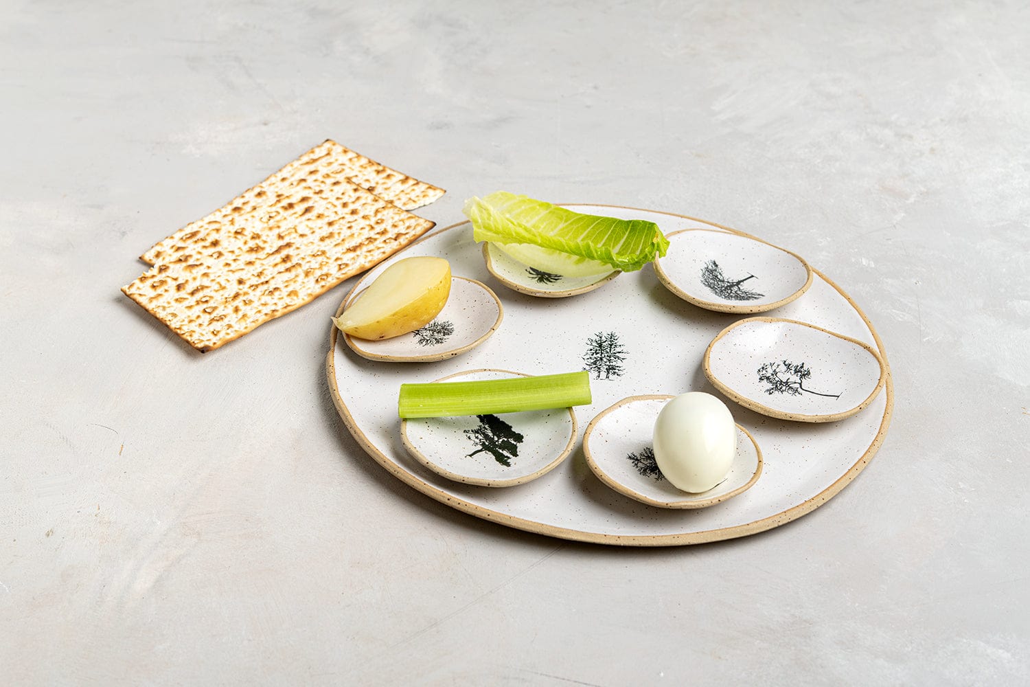 Trees of Israel Seder Plate - White、mySite、topwebapps