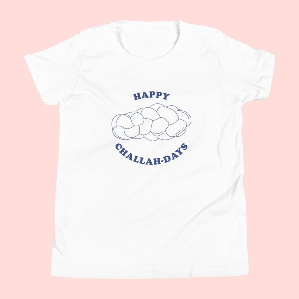 Happy Challah-Days White Youth T-Shirt、mySite、topwebapps